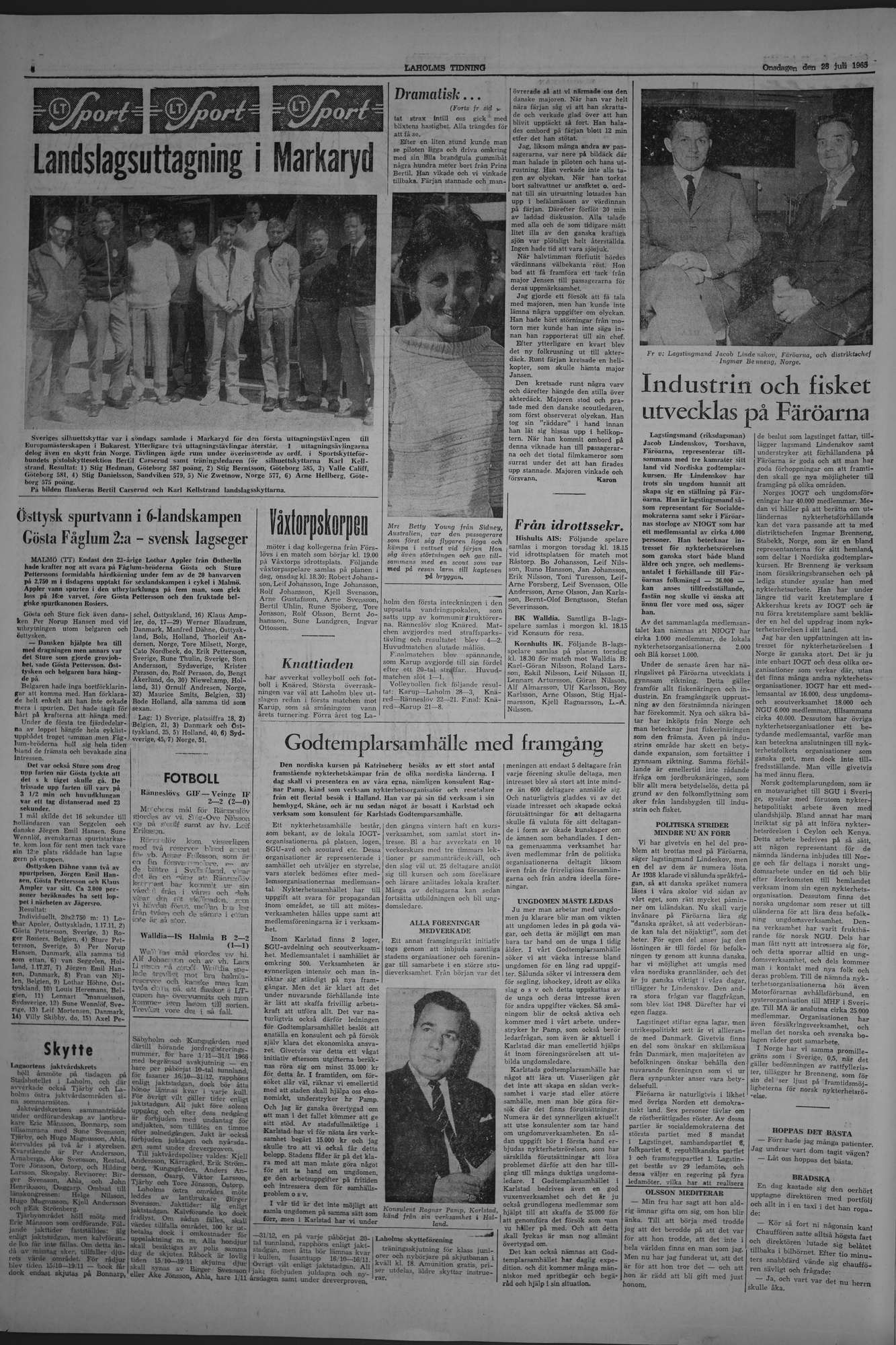 Laholms Tidning Onsdag 28 juli 1965, sida 6