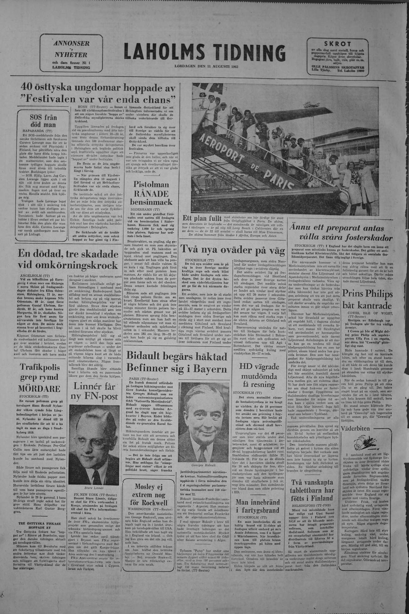 Laholms Tidning Lördag 11 augusti 1962, sida 8