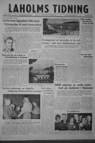 Förstasidan, Tisdag 11 december 1962
