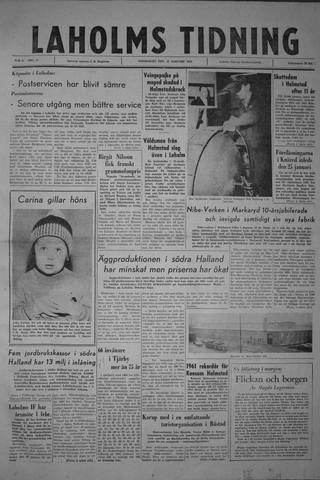 Förstasidan, Torsdag 11 januari 1962