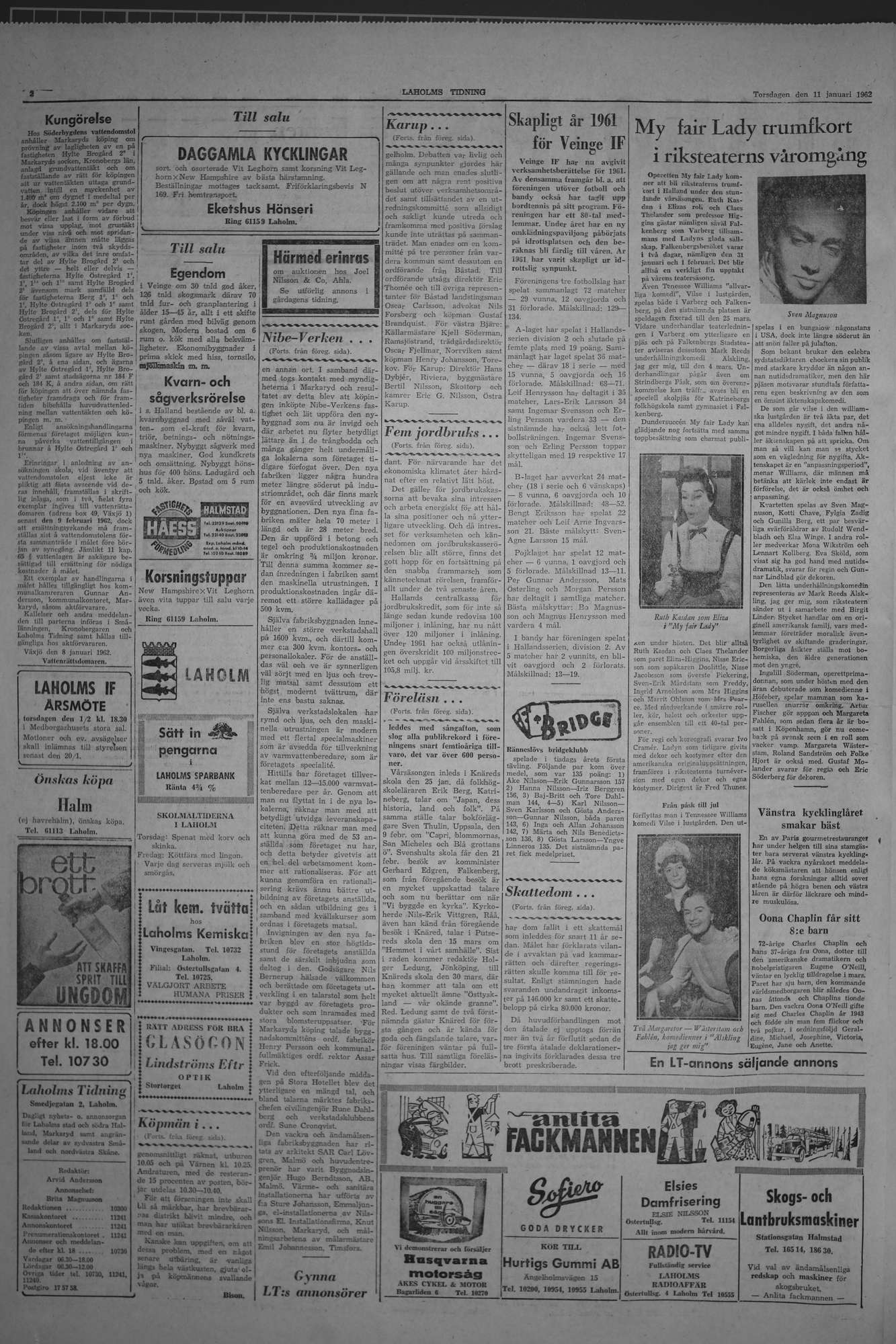 Laholms Tidning Torsdag 11 januari 1962, sida 2