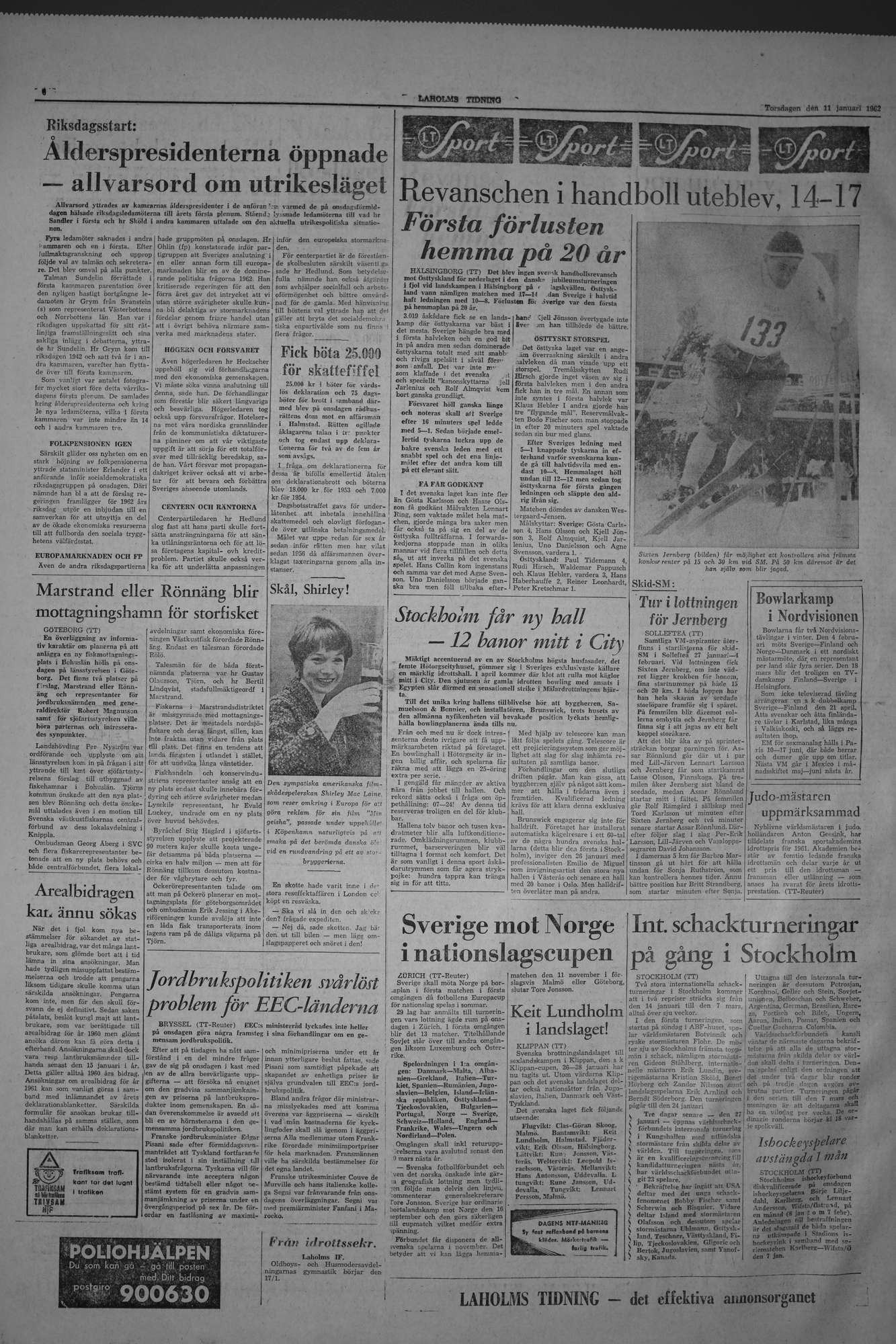 Laholms Tidning Torsdag 11 januari 1962, sida 6