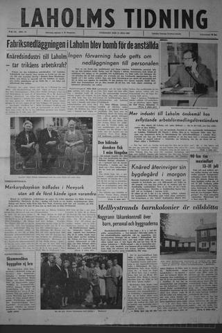 Förstasidan, Onsdag 11 juli 1962