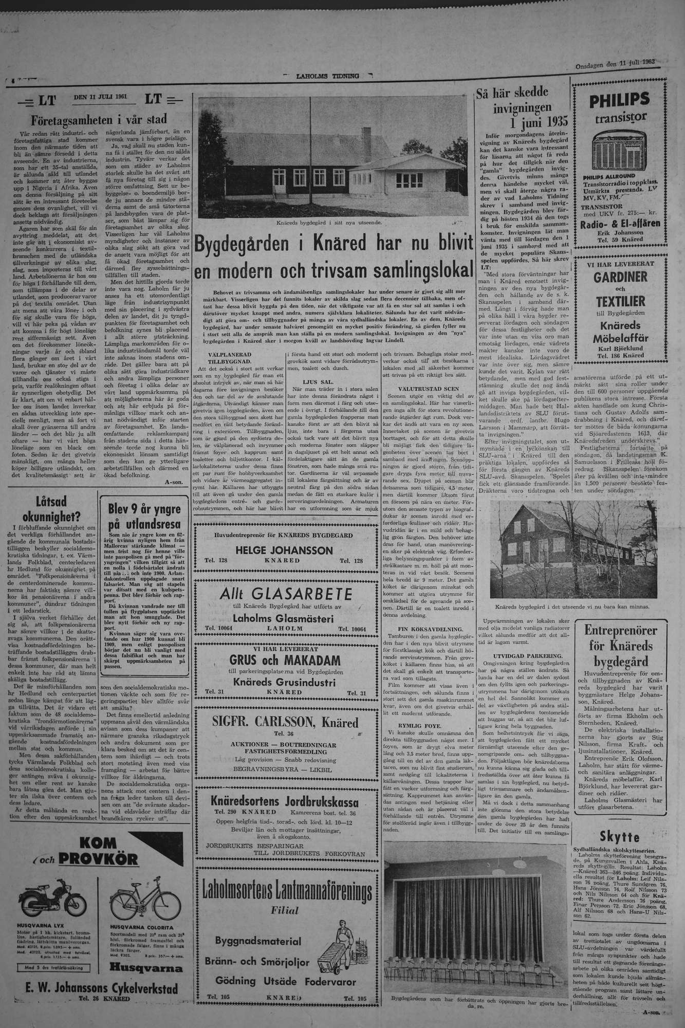 Laholms Tidning Onsdag 11 juli 1962, sida 4