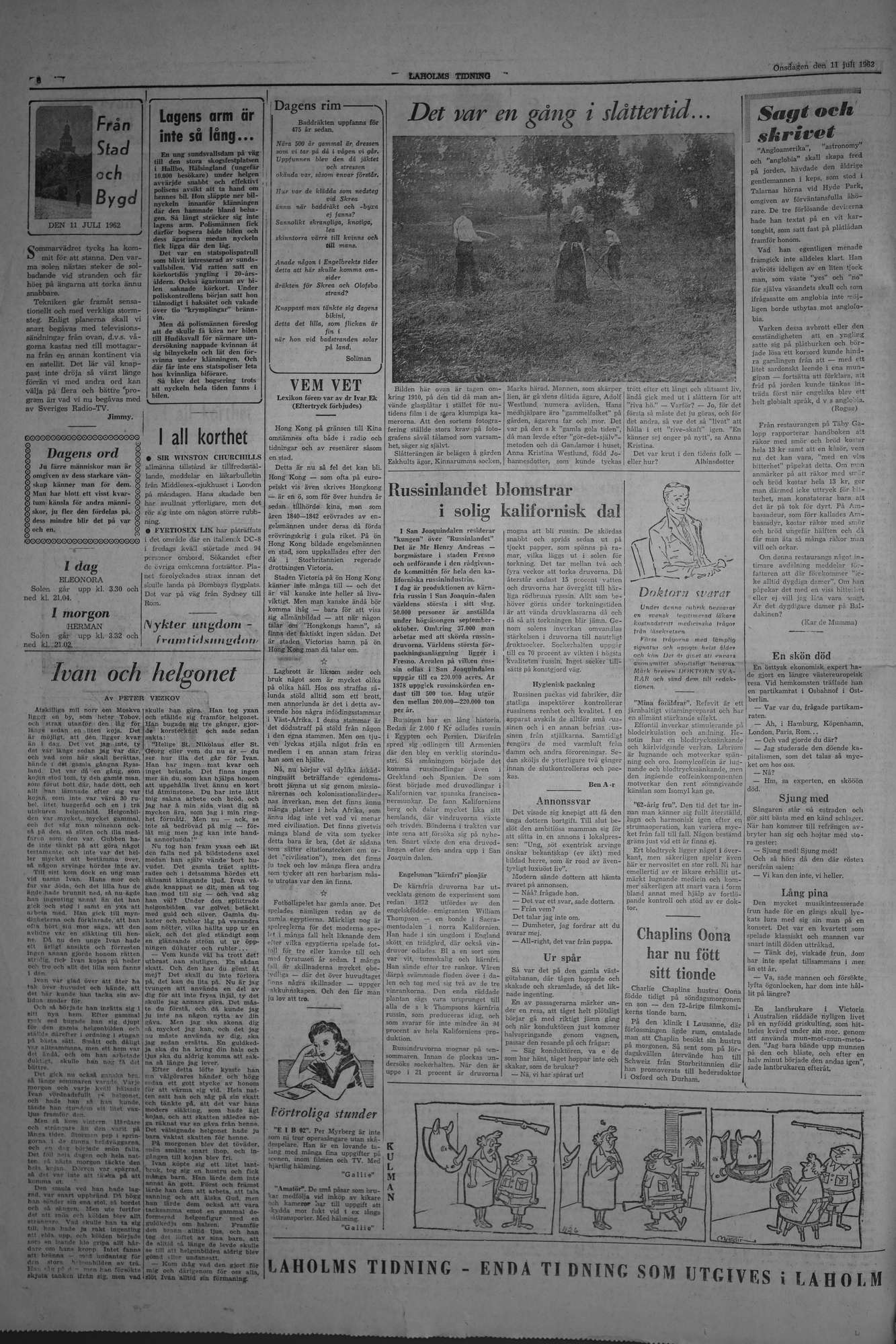 Laholms Tidning Onsdag 11 juli 1962, sida 6