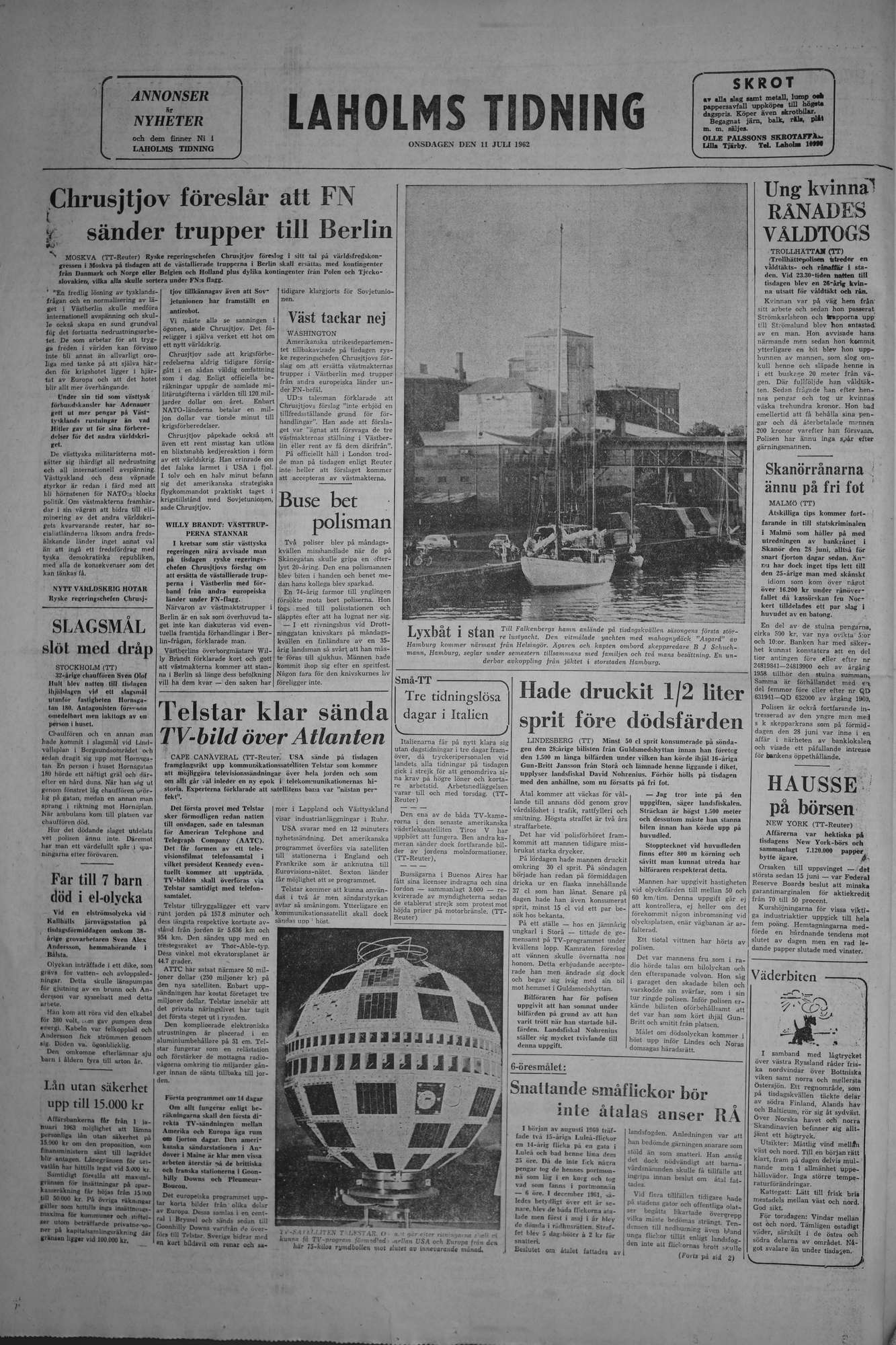 Laholms Tidning Onsdag 11 juli 1962, sida 8
