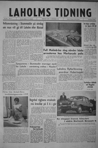 Förstasidan, Tisdag 11 september 1962