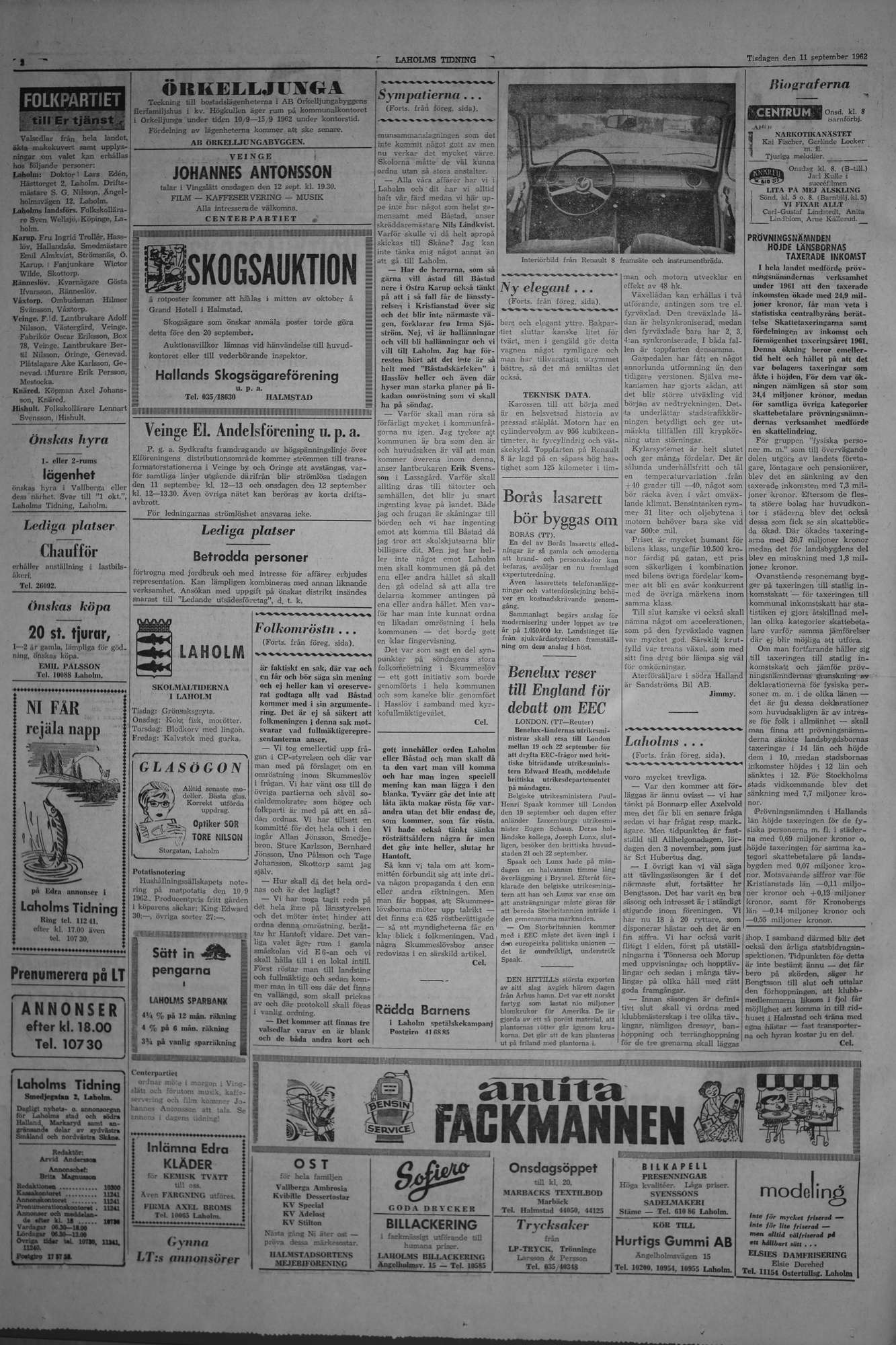 Laholms Tidning Tisdag 11 september 1962, sida 2