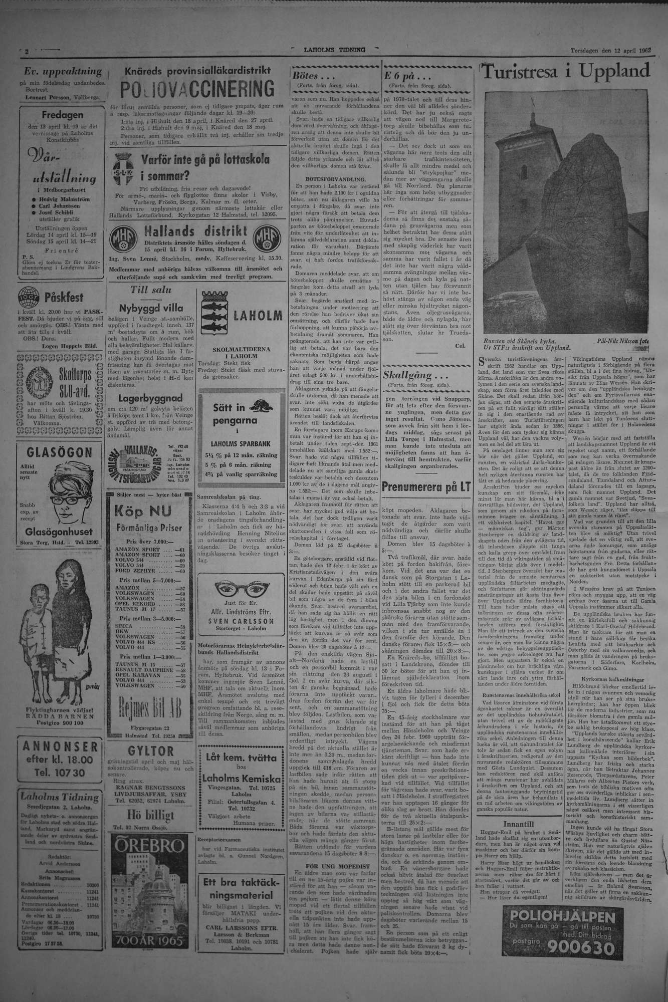 Laholms Tidning Torsdag 12 april 1962, sida 2