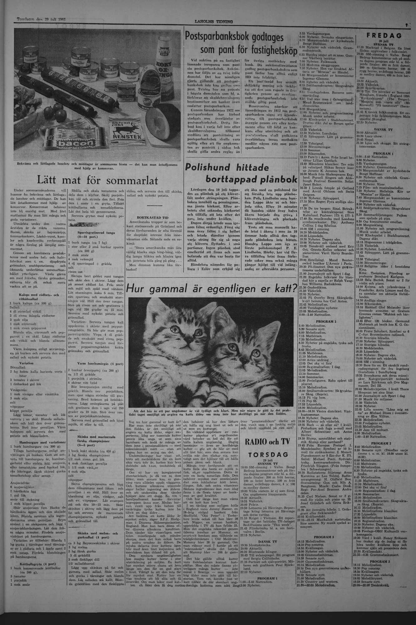 Laholms Tidning Torsdag 29 juli 1965, sida 7
