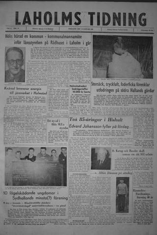 Förstasidan, Fredag 12 januari 1962