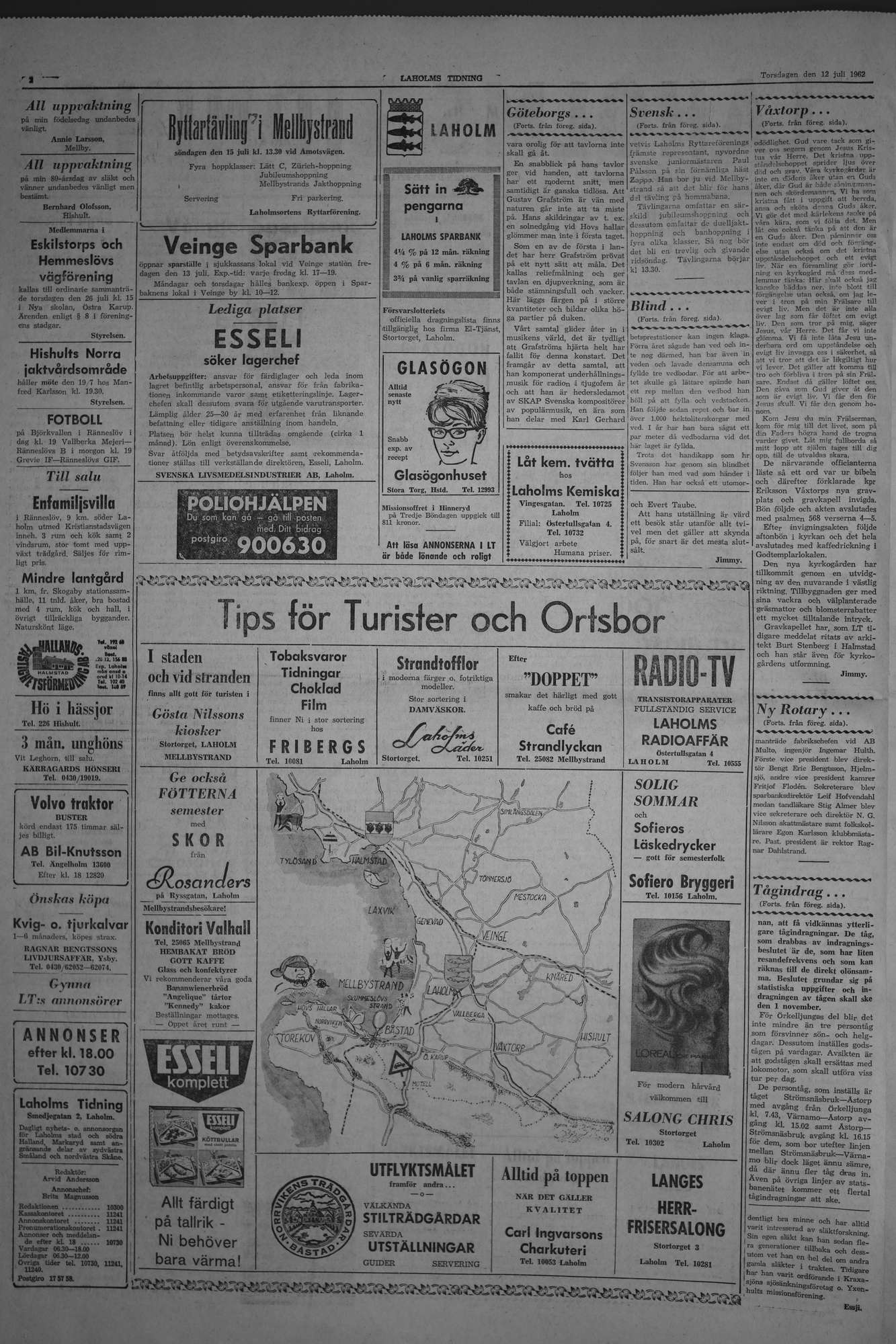 Laholms Tidning Torsdag 12 juli 1962, sida 2