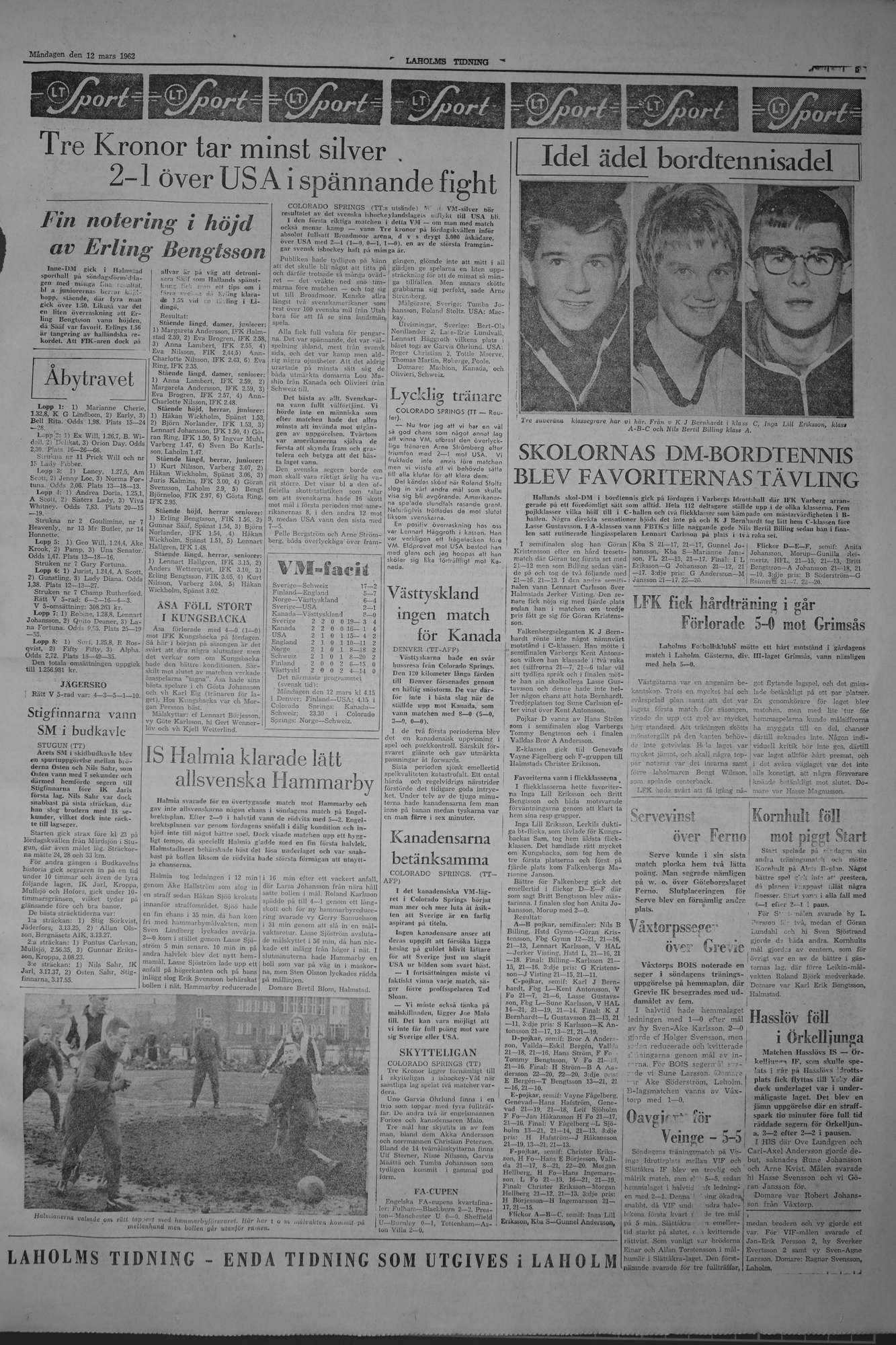 Laholms Tidning Måndag 12 mars 1962, sida 5