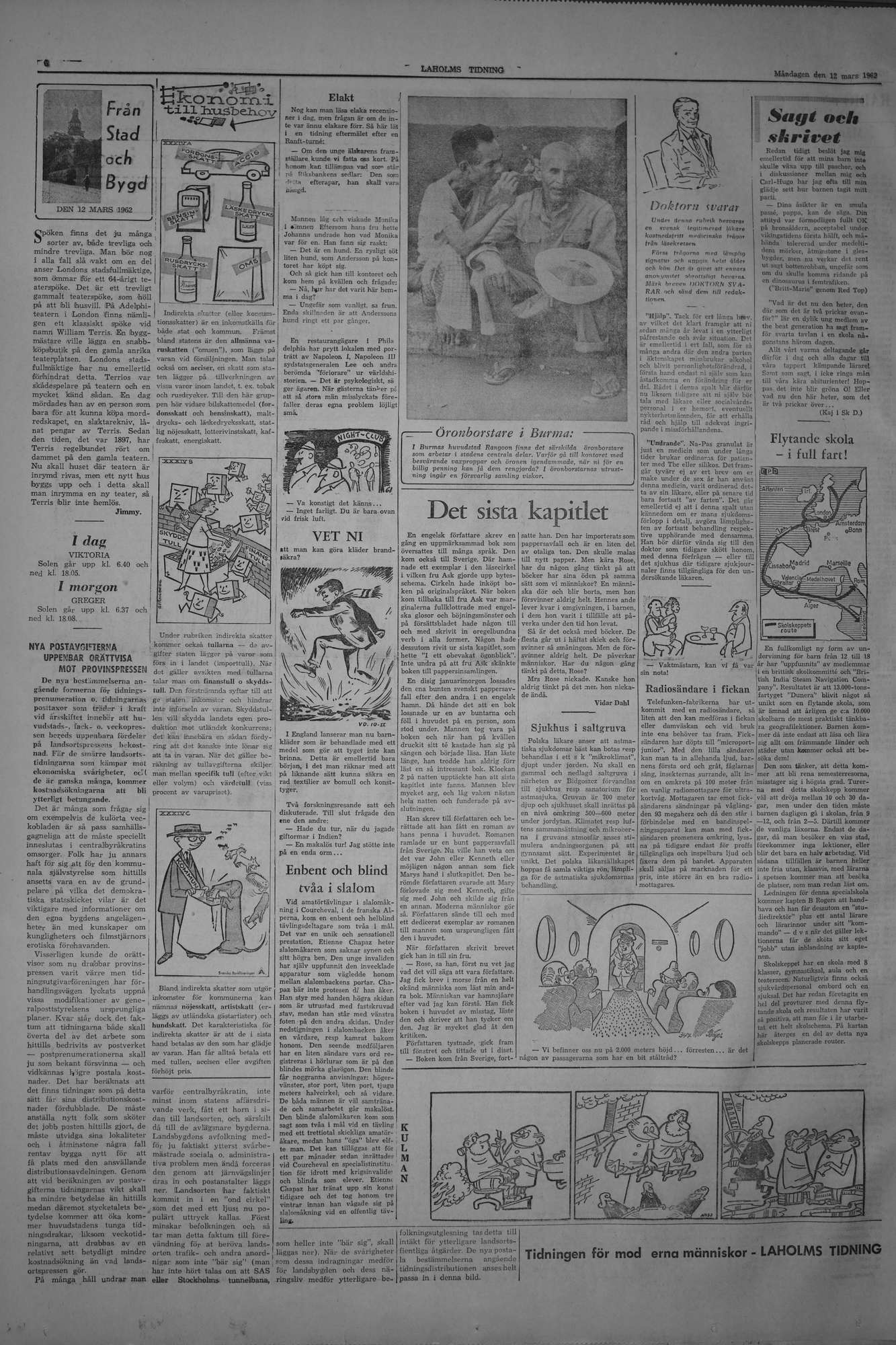 Laholms Tidning Måndag 12 mars 1962, sida 6