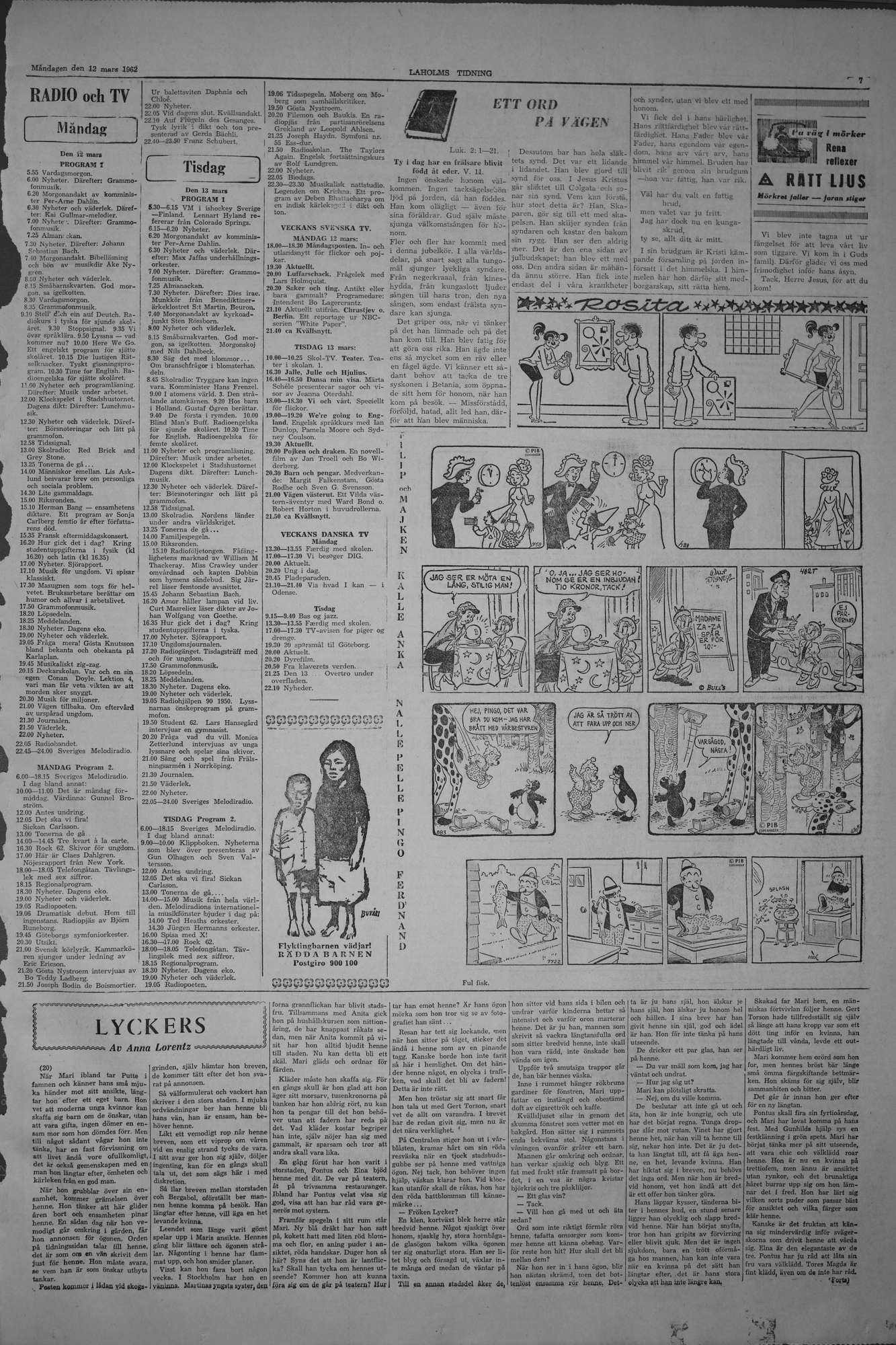 Laholms Tidning Måndag 12 mars 1962, sida 7