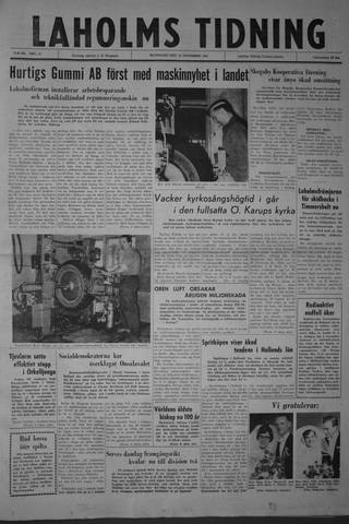 Förstasidan, Måndag 12 november 1962