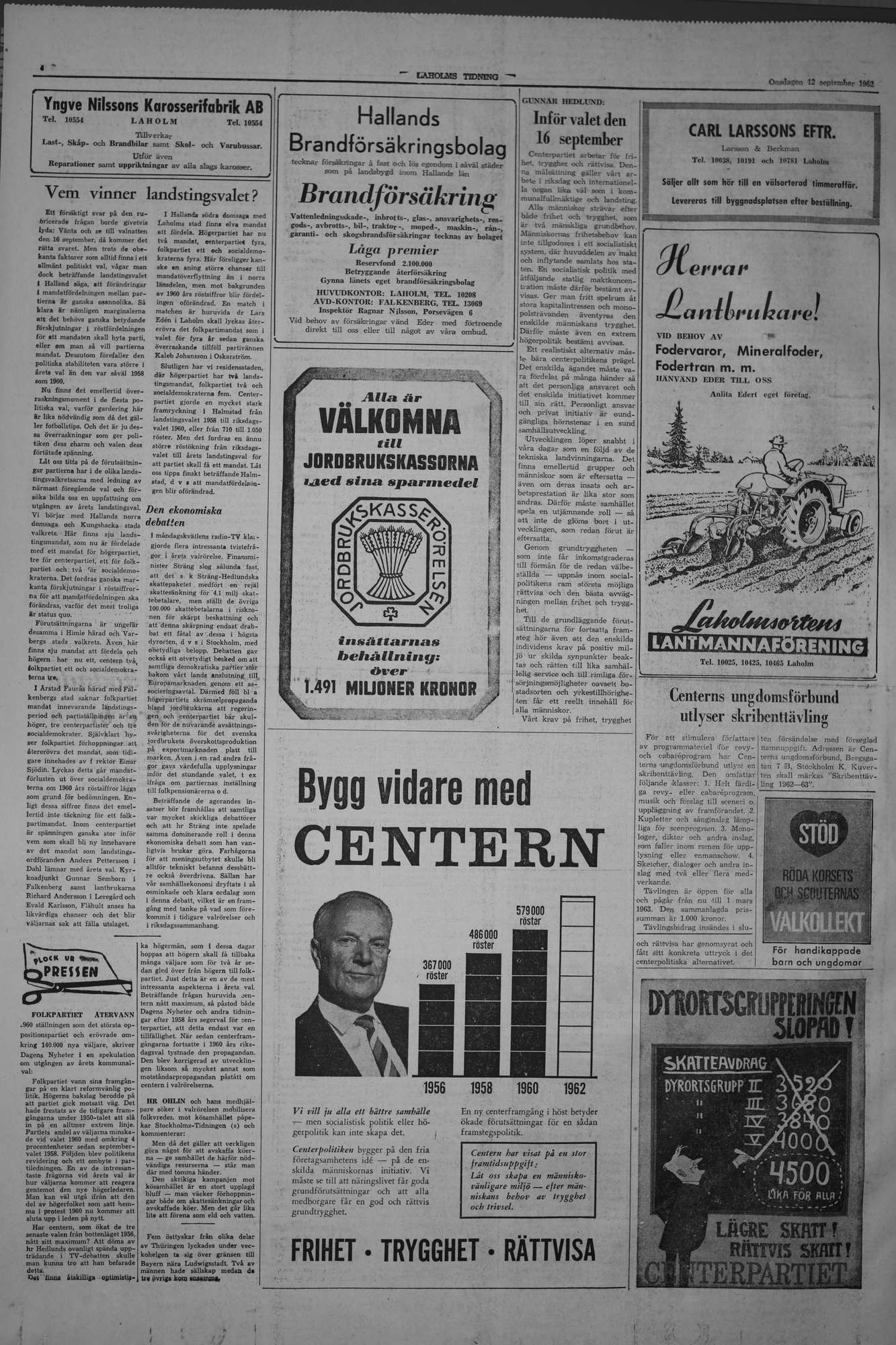 Laholms Tidning Onsdag 12 september 1962, sida 4