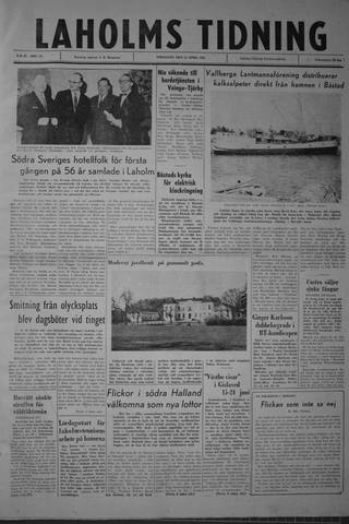 Förstasidan, Fredag 13 april 1962