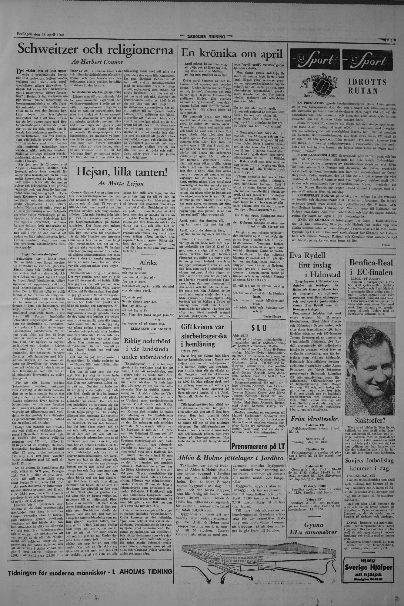 Laholms Tidning Fredag 13 april 1962, sida 5