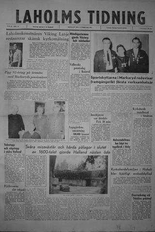 Förstasidan, Tisdag 13 februari 1962