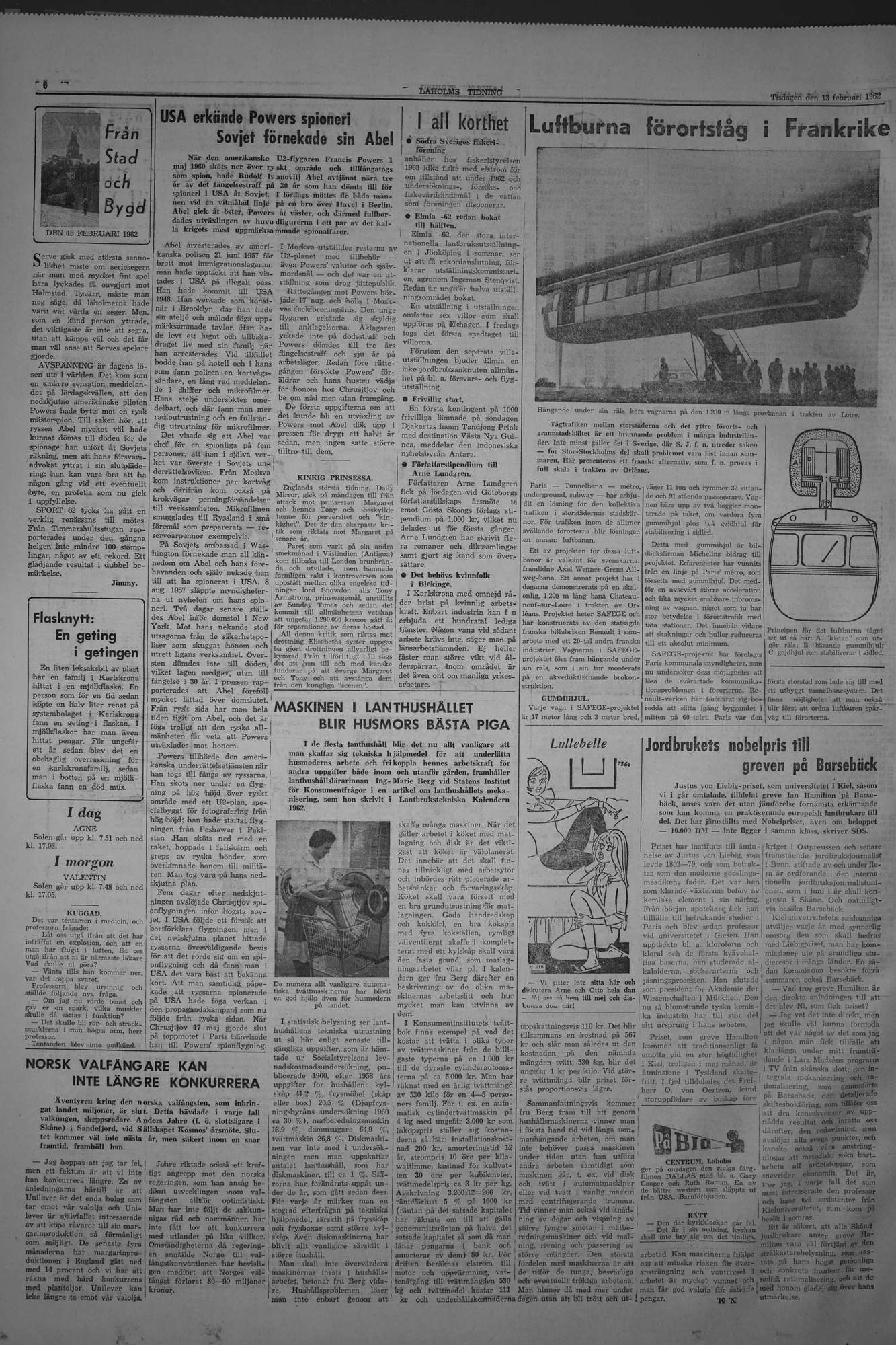 Laholms Tidning Tisdag 13 februari 1962, sida 6