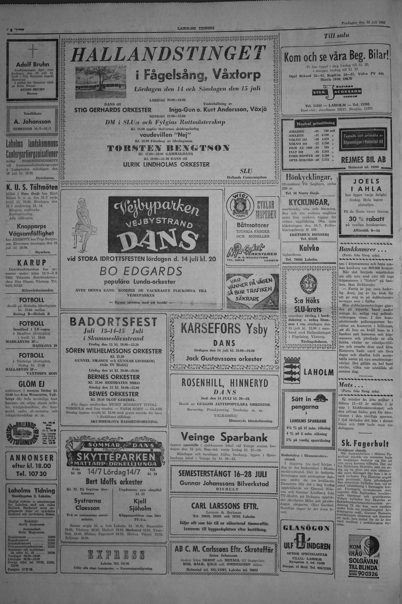 Laholms Tidning Fredag 13 juli 1962, sida 2