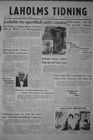 Förstasidan, Tisdag 13 mars 1962