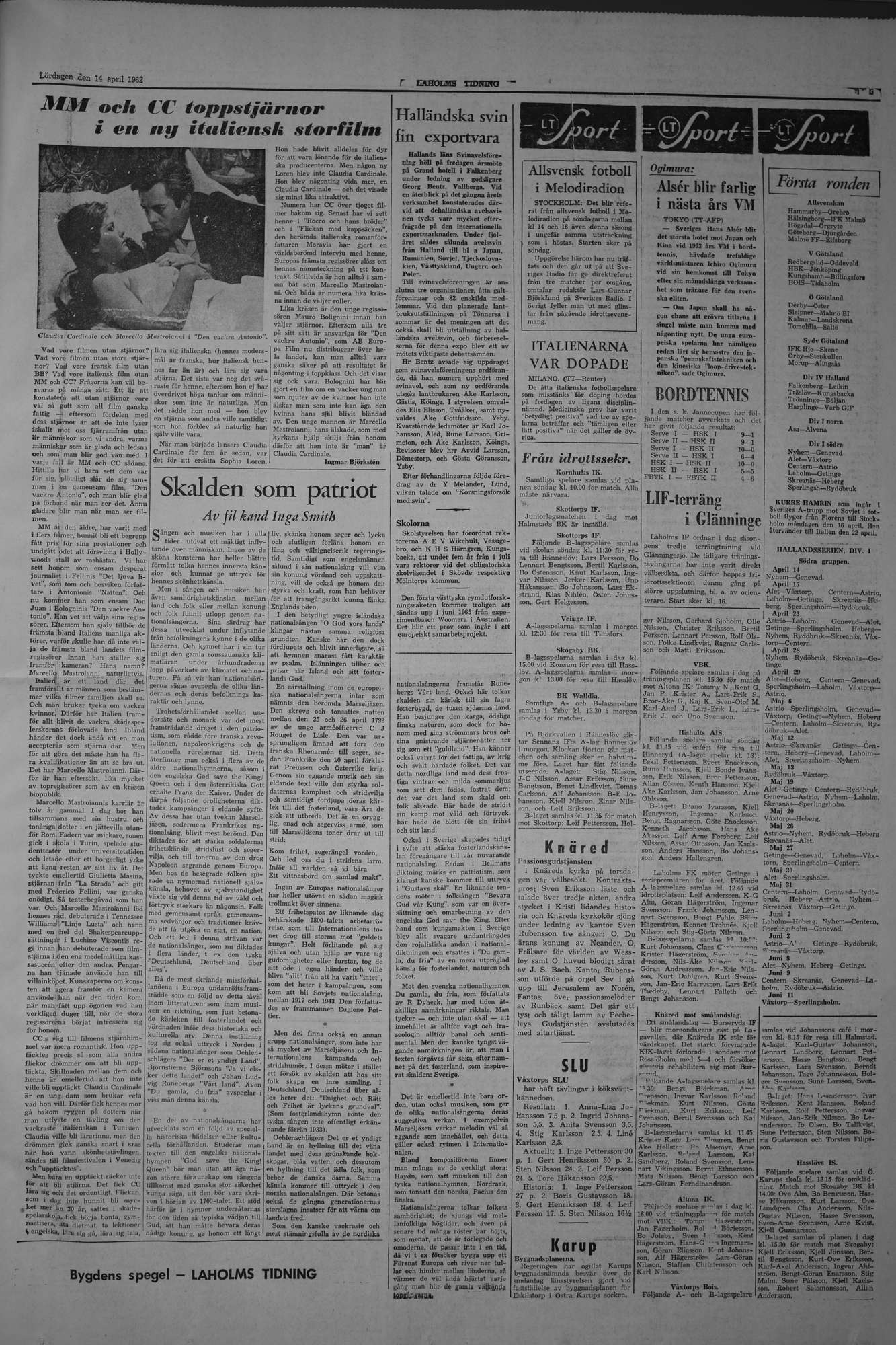Laholms Tidning Lördag 14 april 1962, sida 5