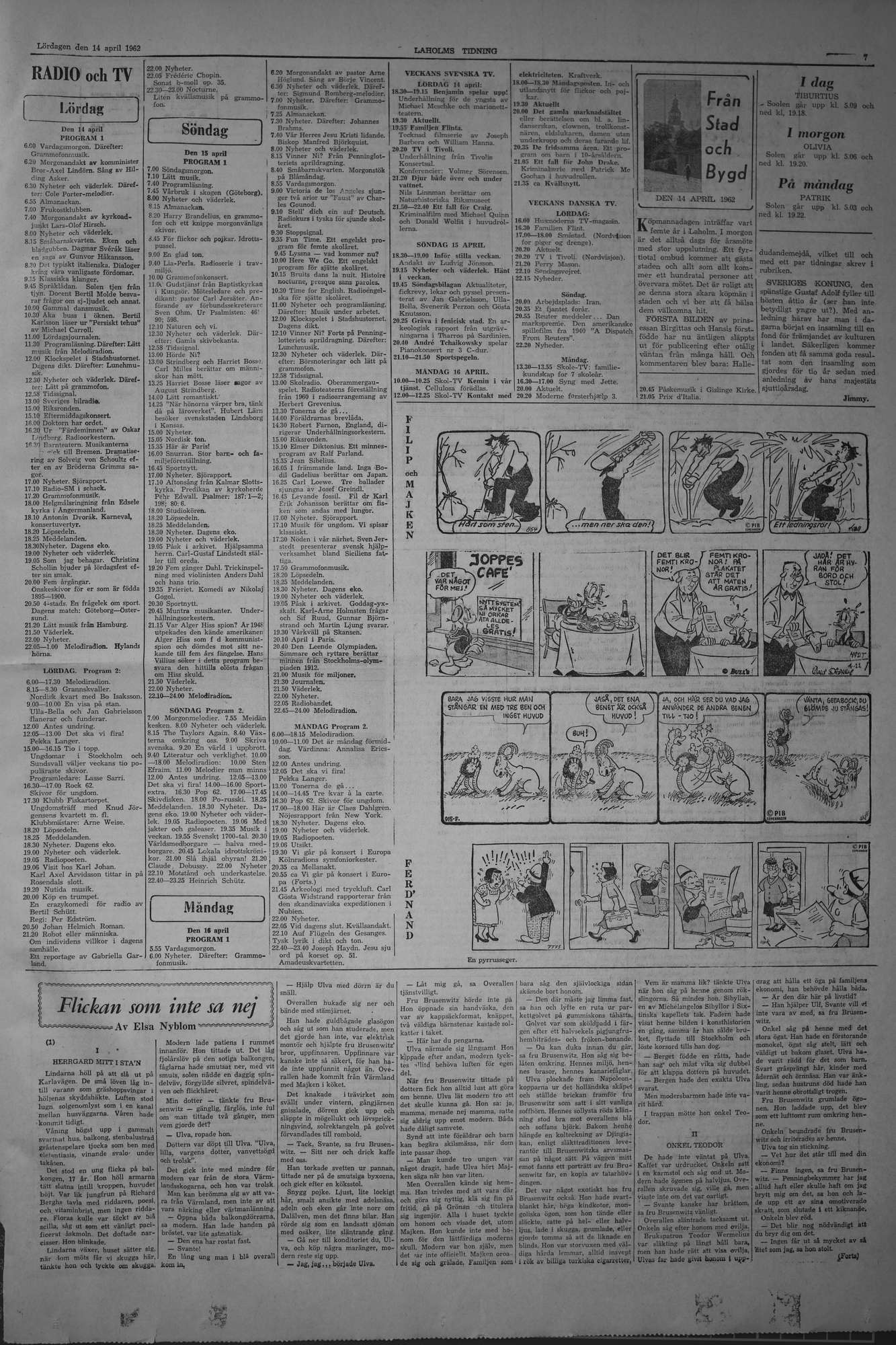 Laholms Tidning Lördag 14 april 1962, sida 7