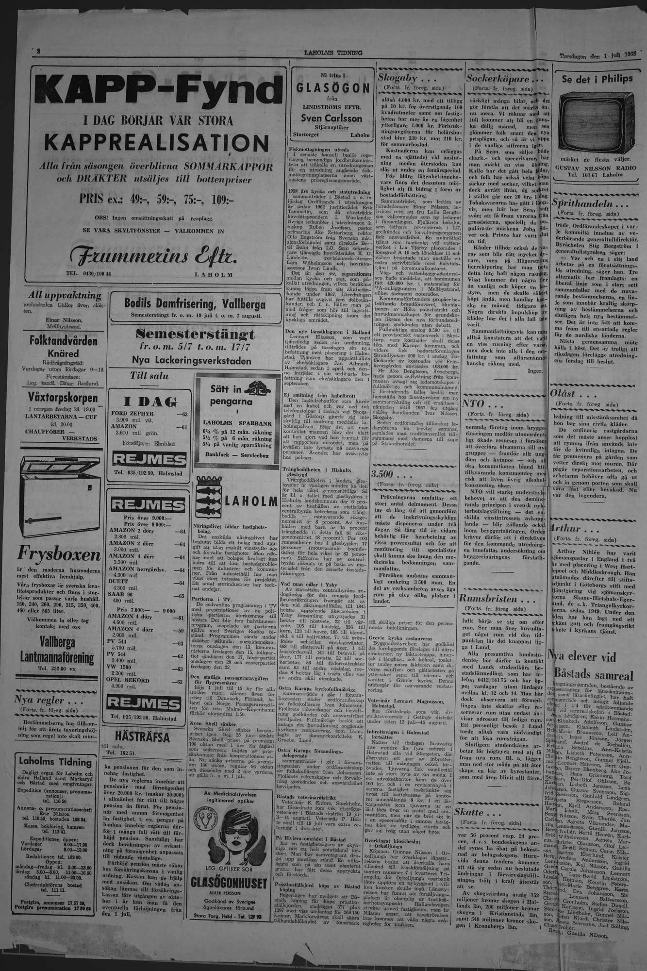 Laholms Tidning Torsdag 1 juli 1965, sida 2