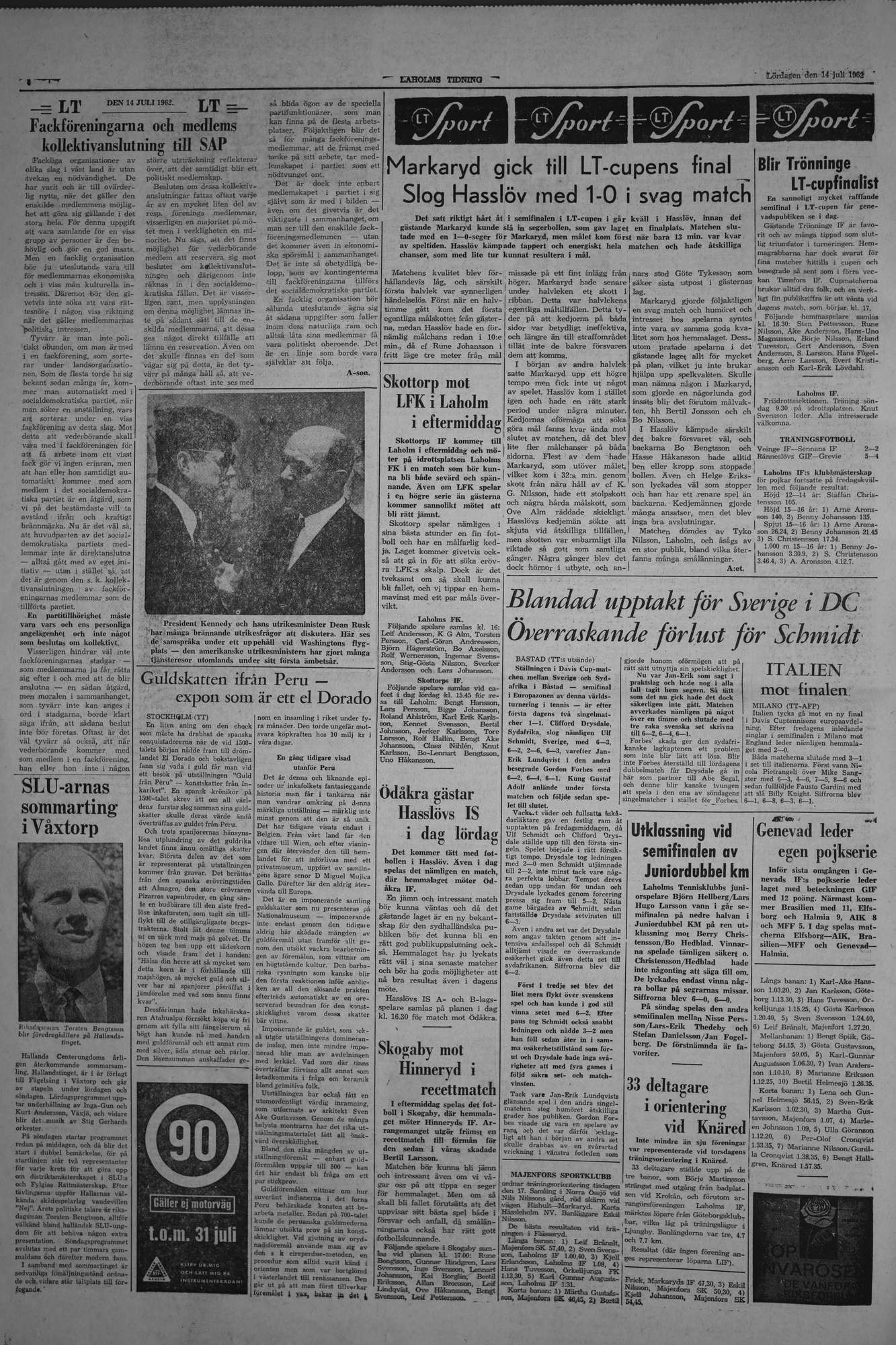 Laholms Tidning Lördag 14 juli 1962, sida 4