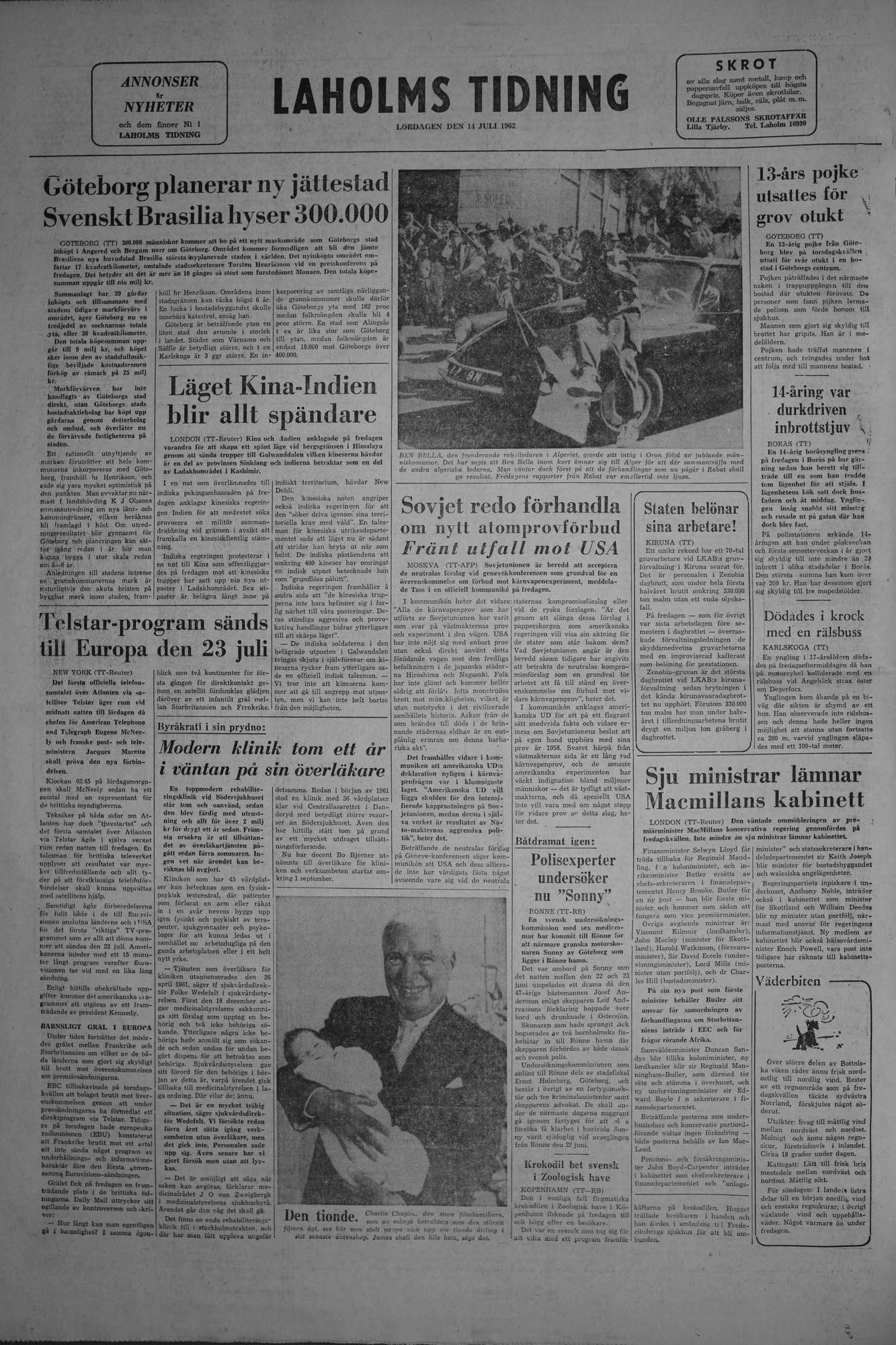 Laholms Tidning Lördag 14 juli 1962, sida 8