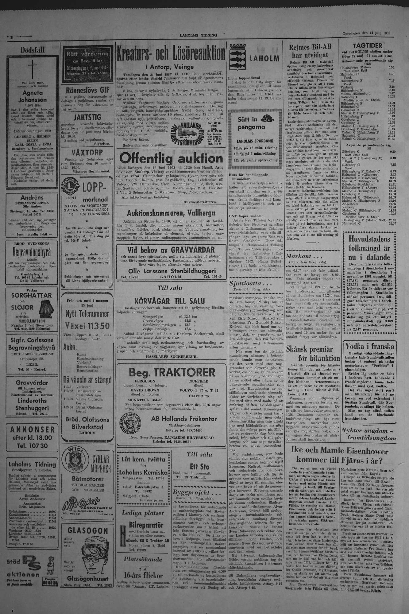 Laholms Tidning Torsdag 14 juni 1962, sida 2