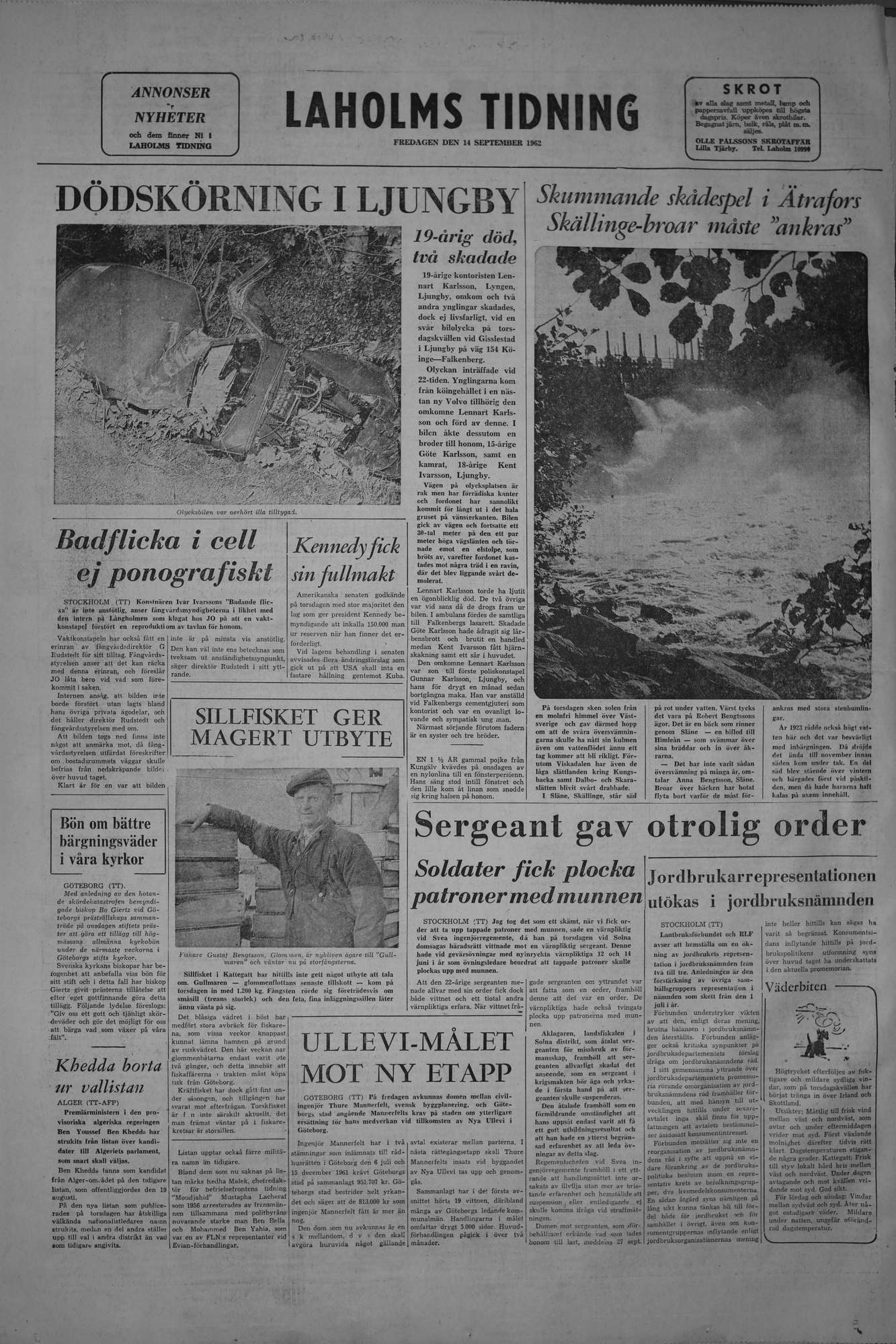 Laholms Tidning Fredag 14 september 1962, sida 8