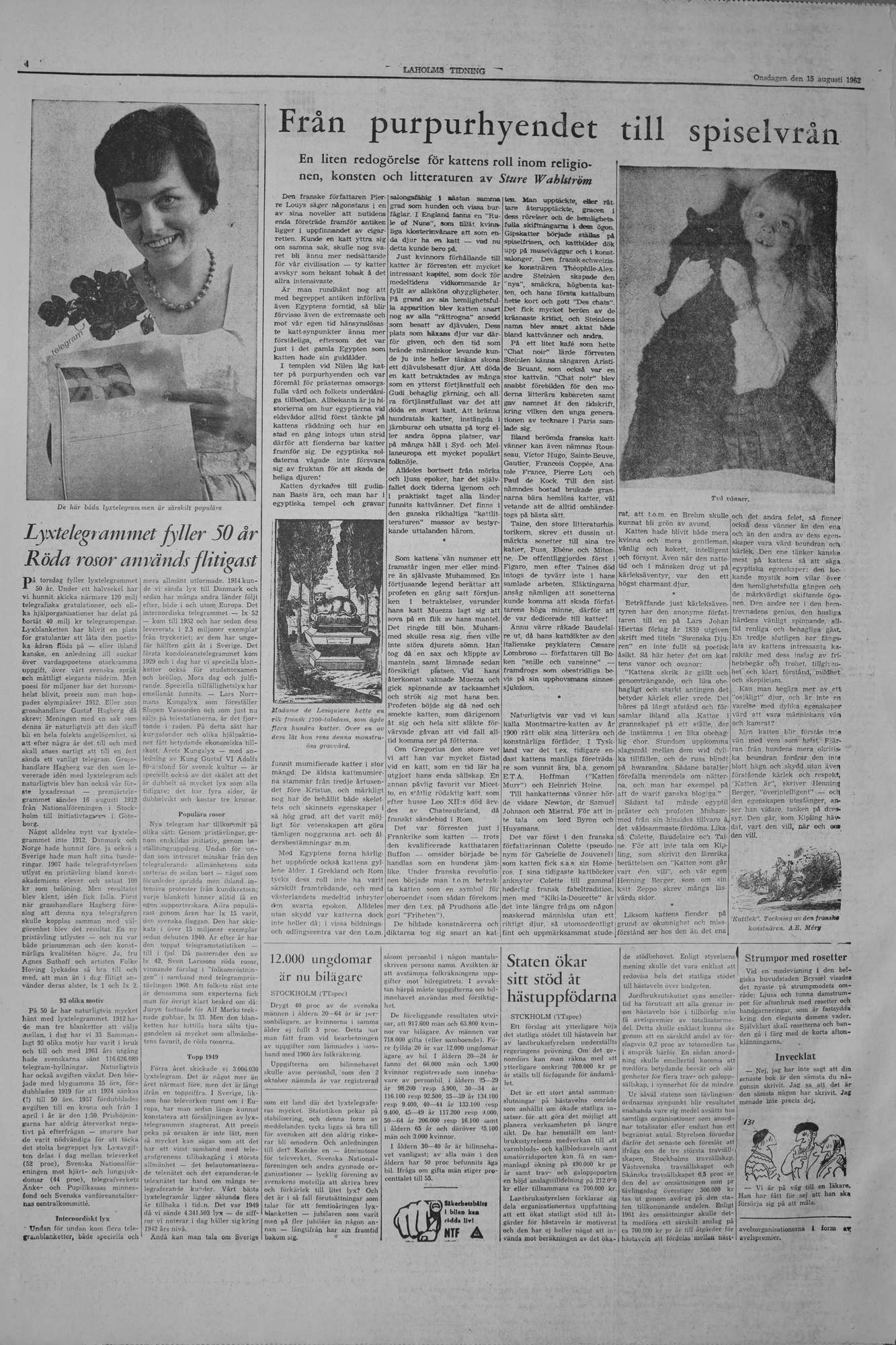 Laholms Tidning Onsdag 15 augusti 1962, sida 4