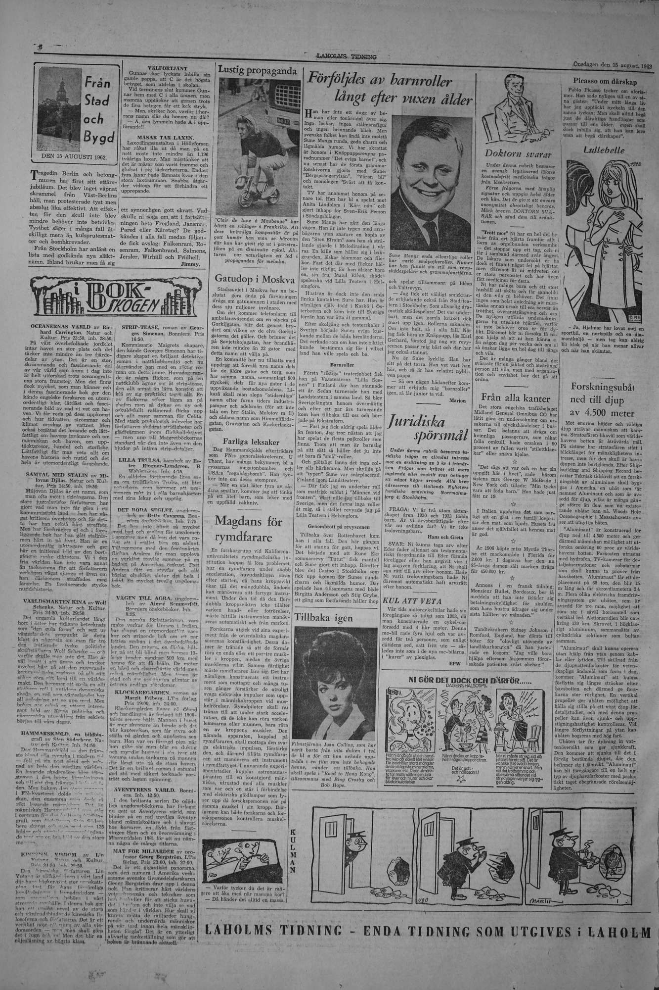 Laholms Tidning Onsdag 15 augusti 1962, sida 6