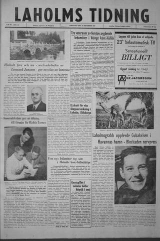 Förstasidan, Lördag 15 december 1962