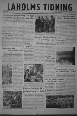 Förstasidan, Tisdag 15 maj 1962
