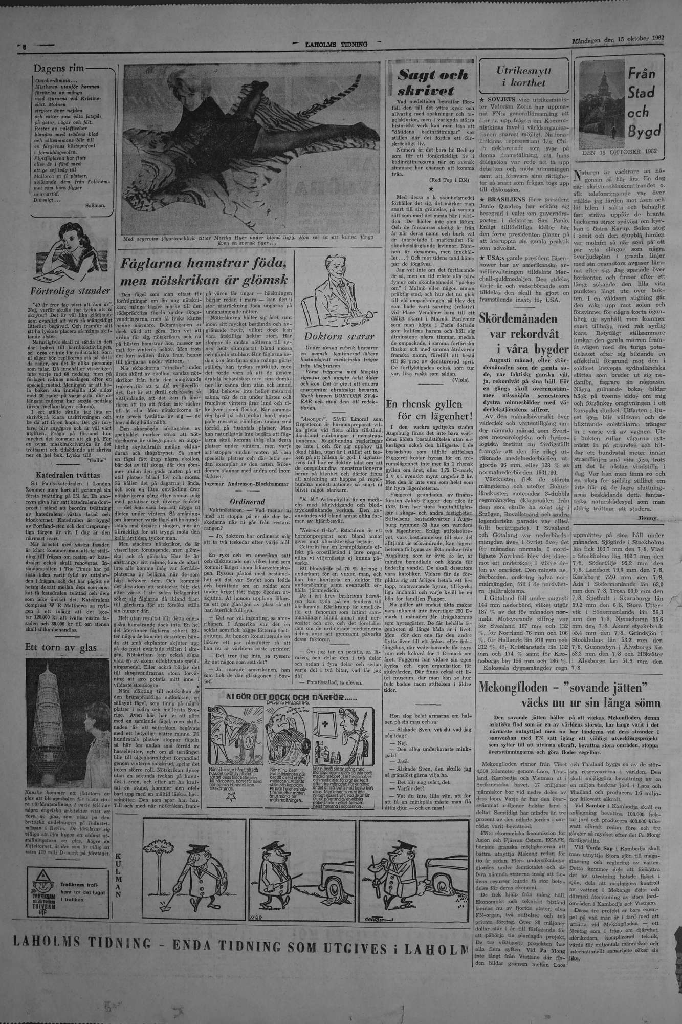 Laholms Tidning Måndag 15 oktober 1962, sida 6