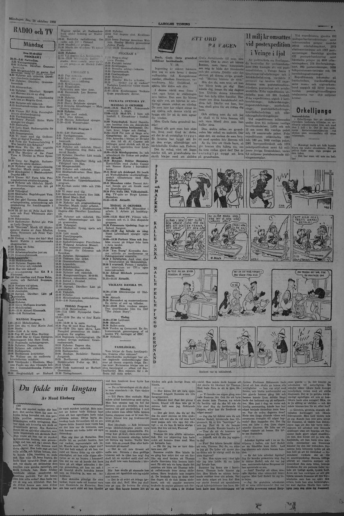 Laholms Tidning Måndag 15 oktober 1962, sida 7