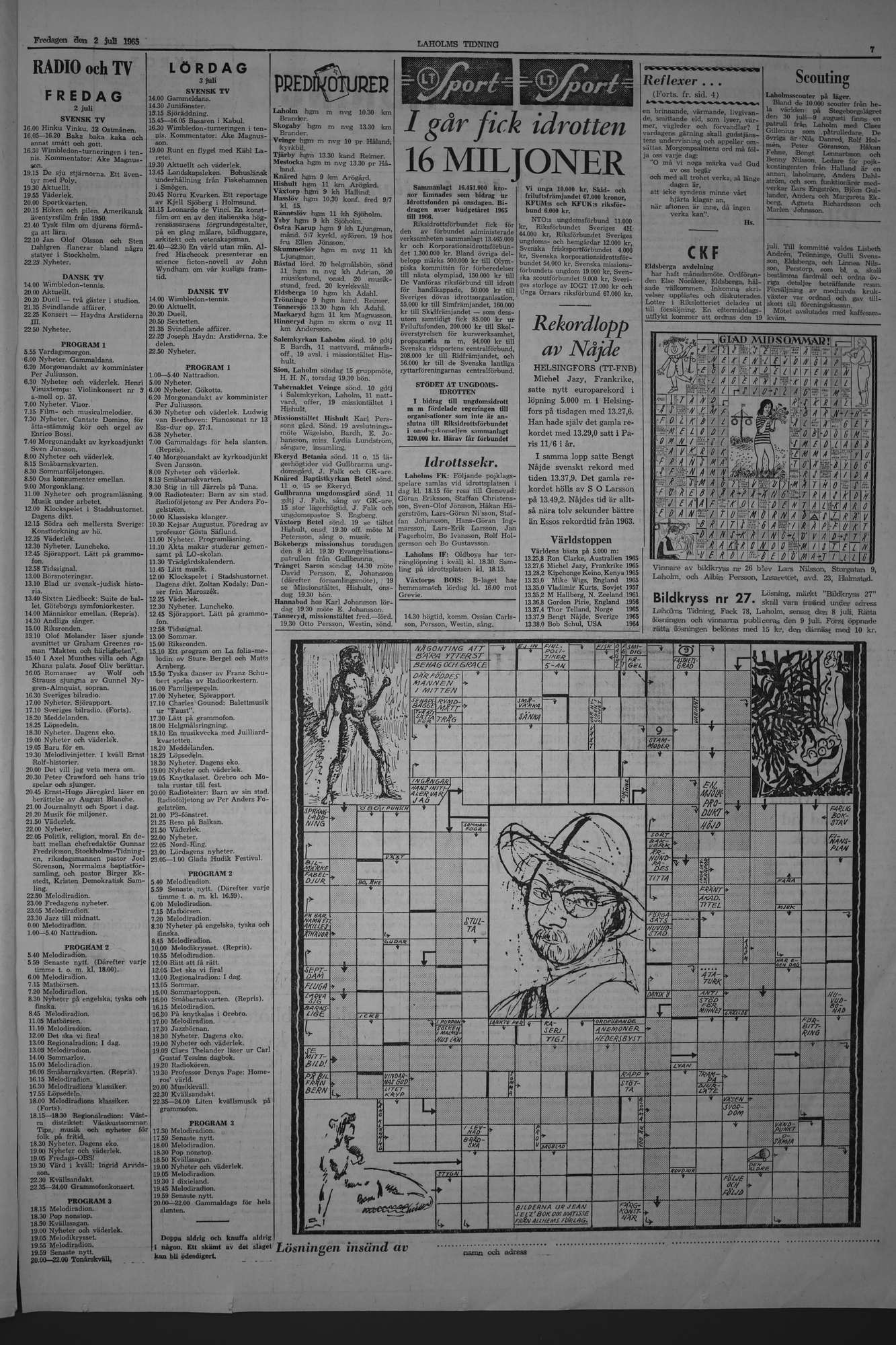 Laholms Tidning Fredag 2 juli 1965, sida 7