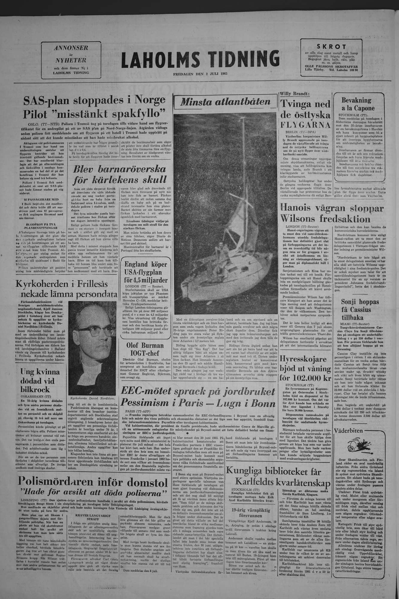 Laholms Tidning Fredag 2 juli 1965, sida 8