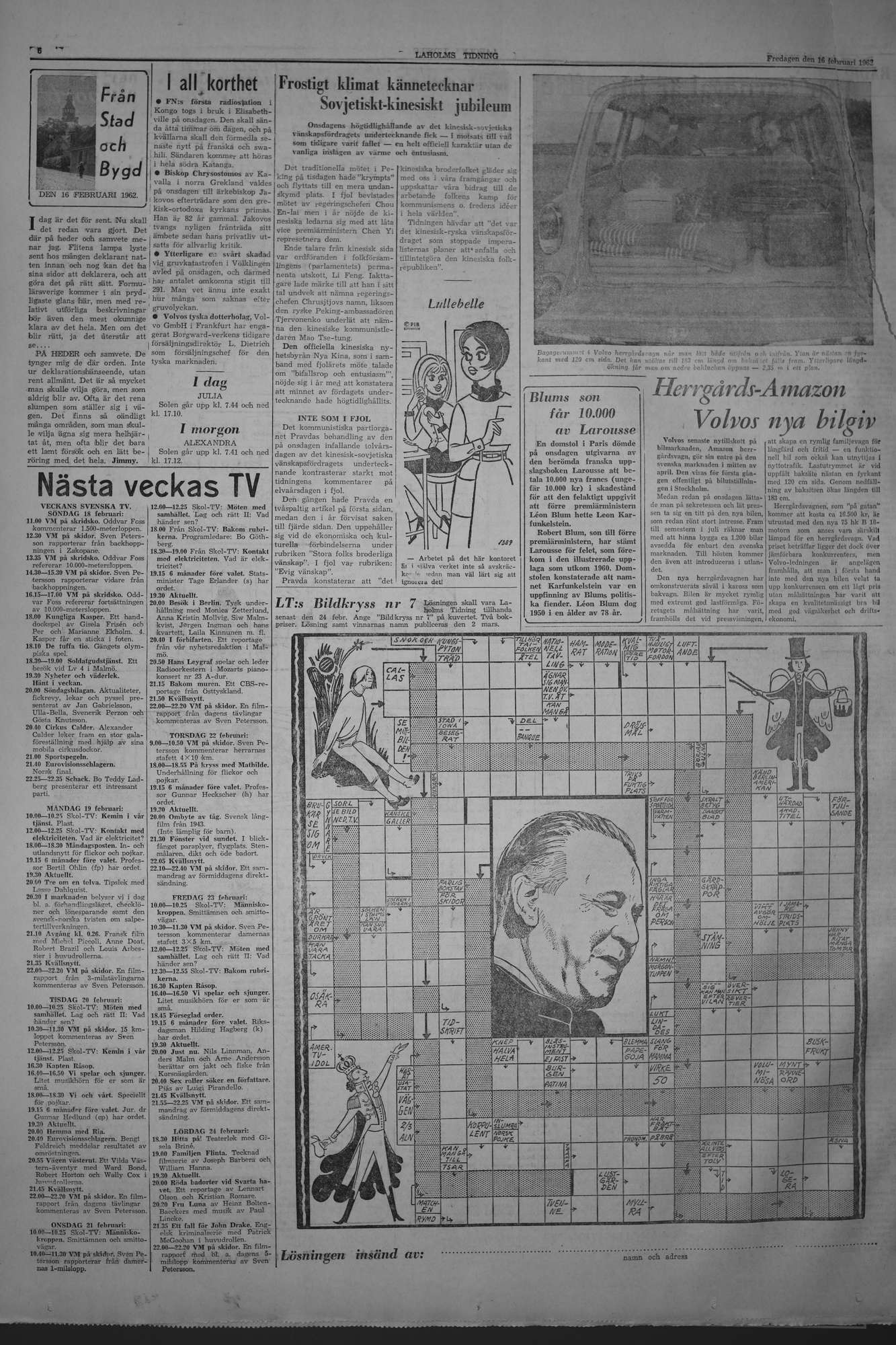 Laholms Tidning Fredag 16 februari 1962, sida 6