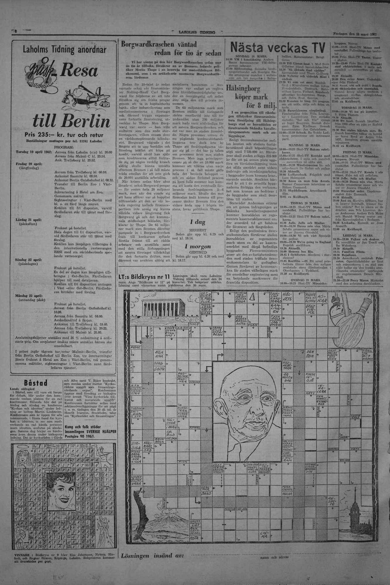 Laholms Tidning Fredag 16 mars 1962, sida 6