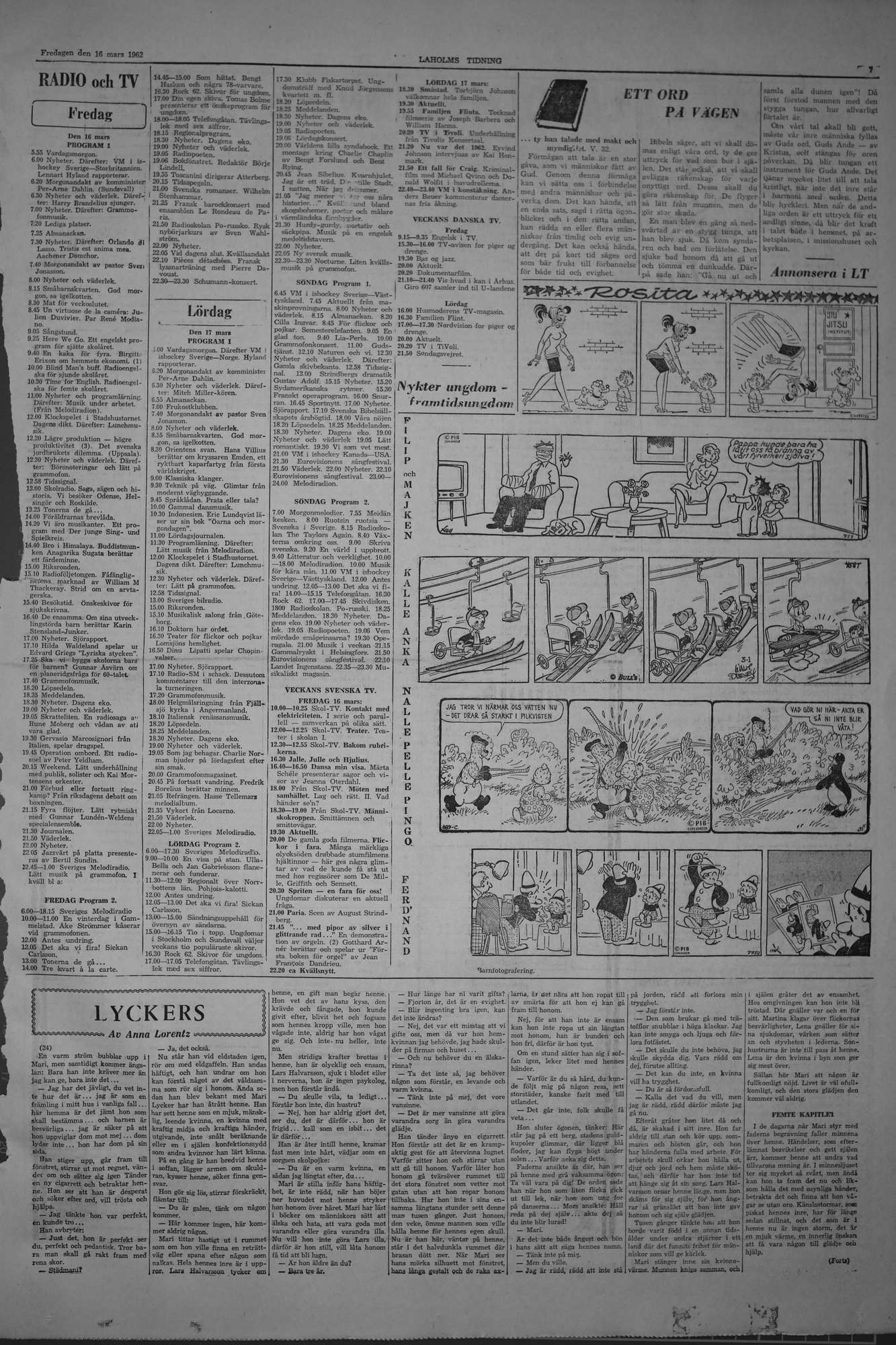 Laholms Tidning Fredag 16 mars 1962, sida 7