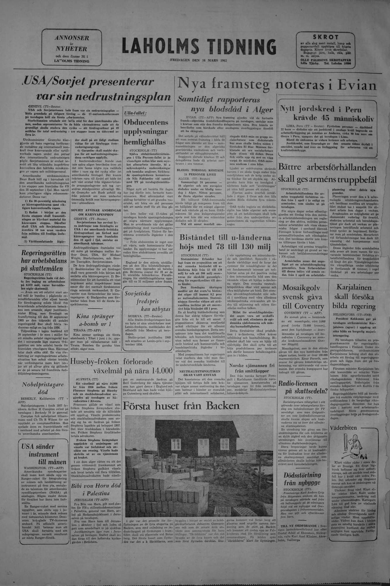 Laholms Tidning Fredag 16 mars 1962, sida 8