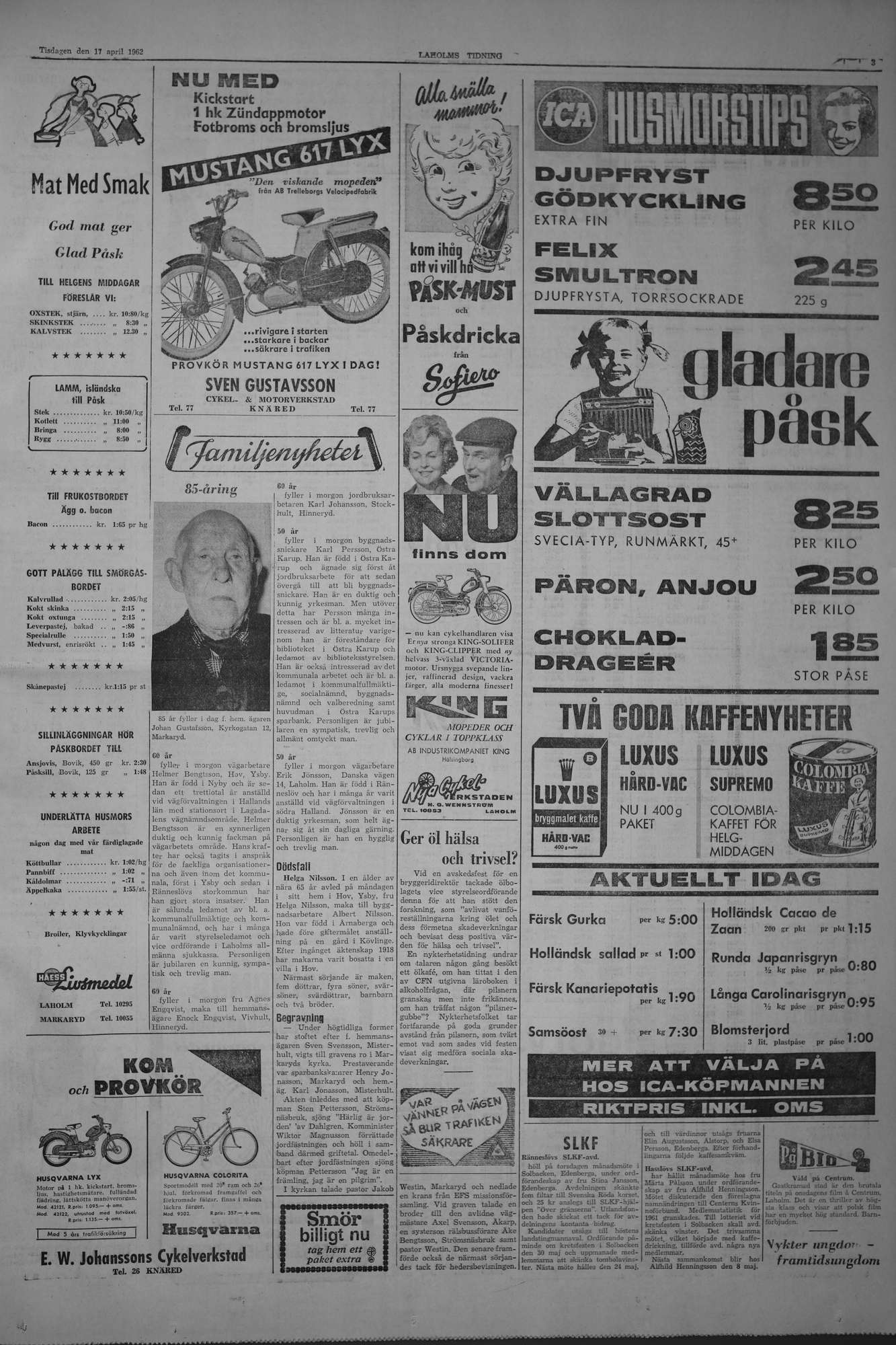 Laholms Tidning Tisdag 17 april 1962, sida 3