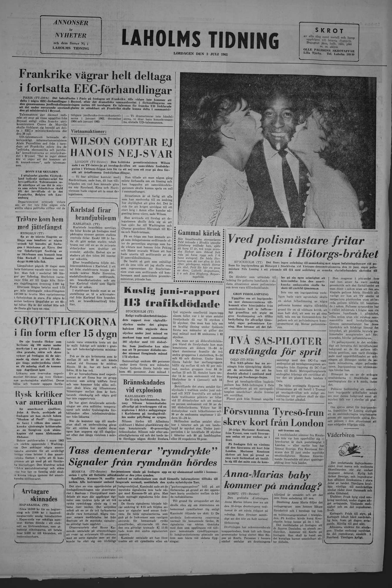 Laholms Tidning Lördag 3 juli 1965, sida 8