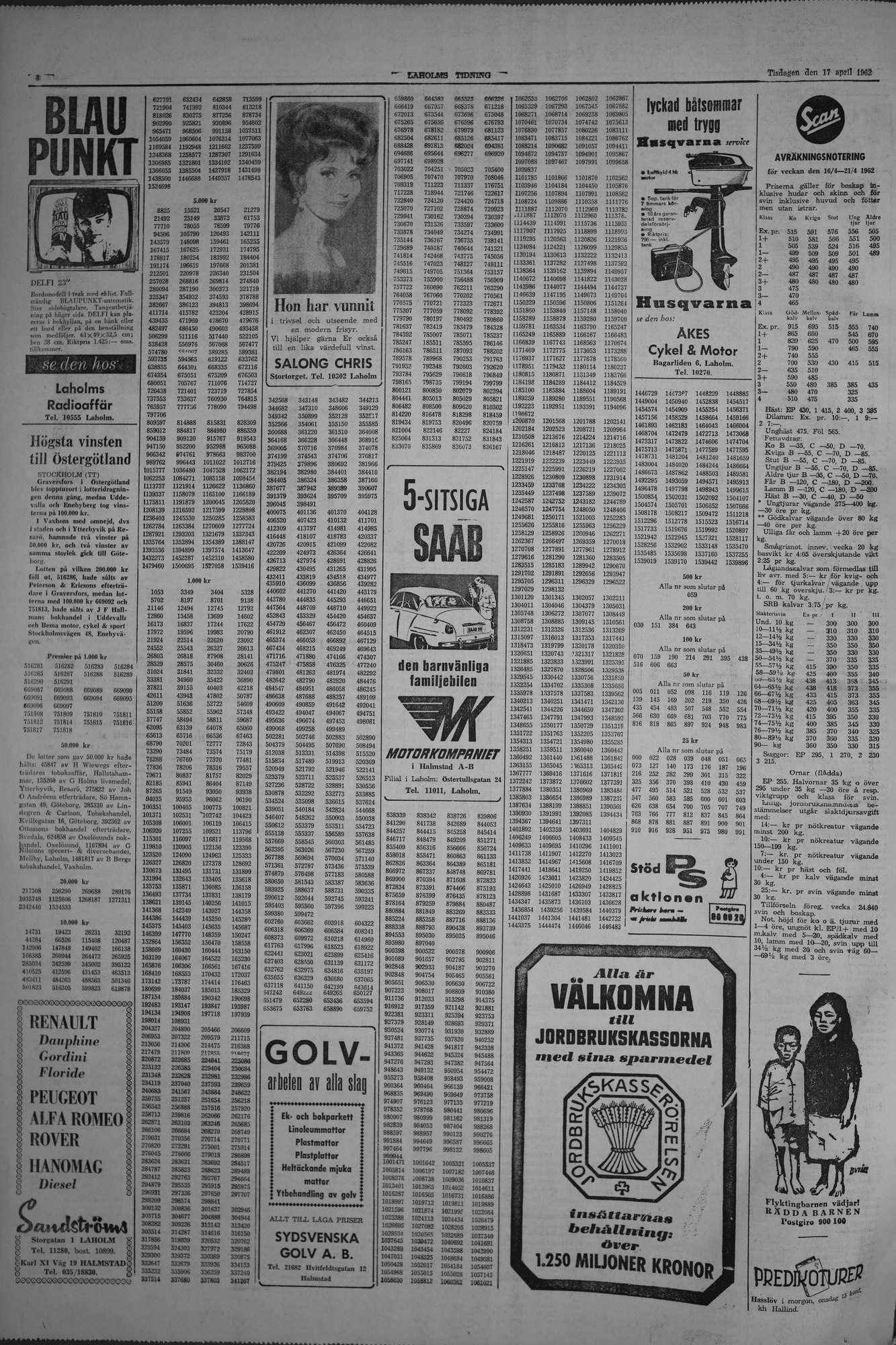 Laholms Tidning Tisdag 17 april 1962, sida 4