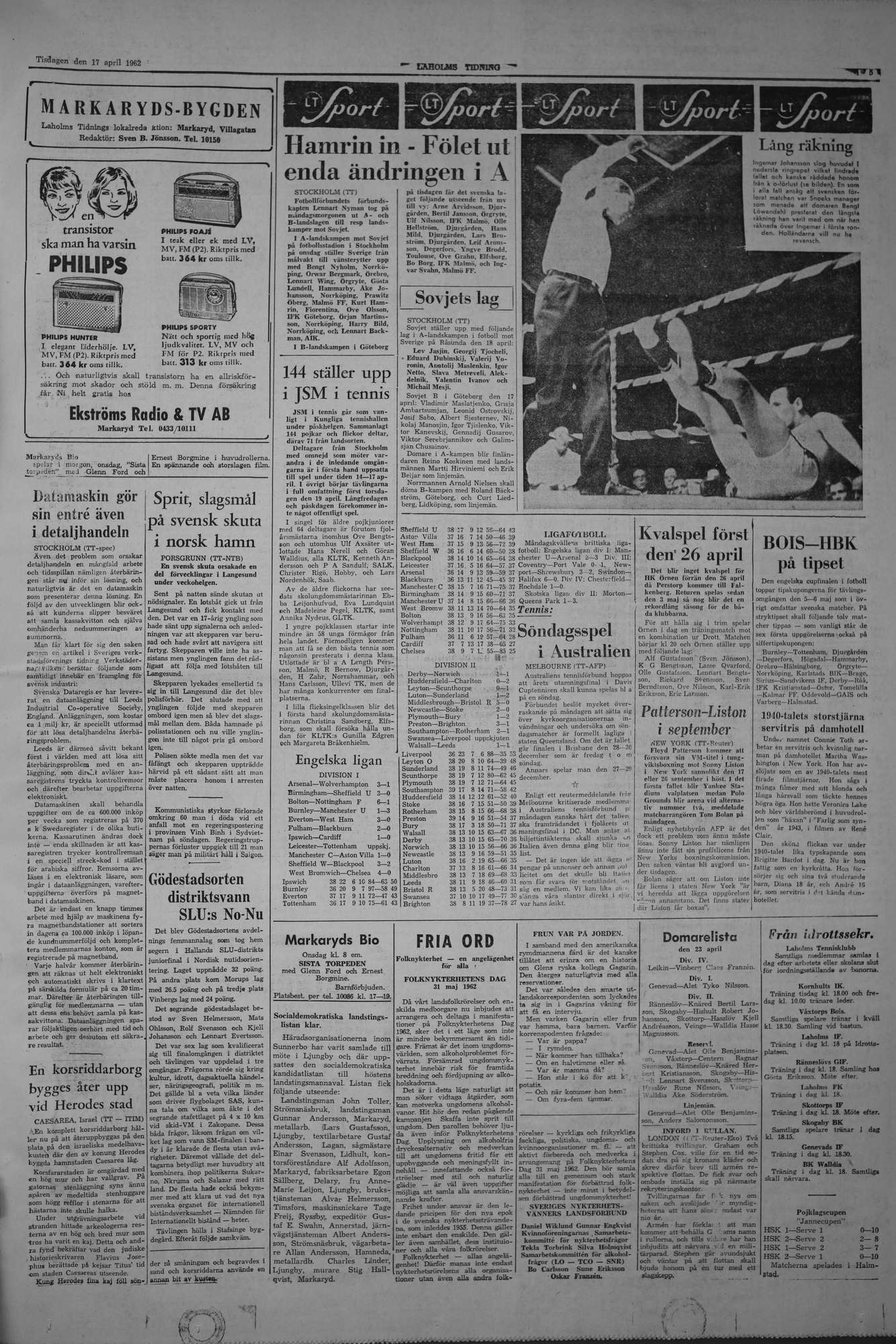 Laholms Tidning Tisdag 17 april 1962, sida 5